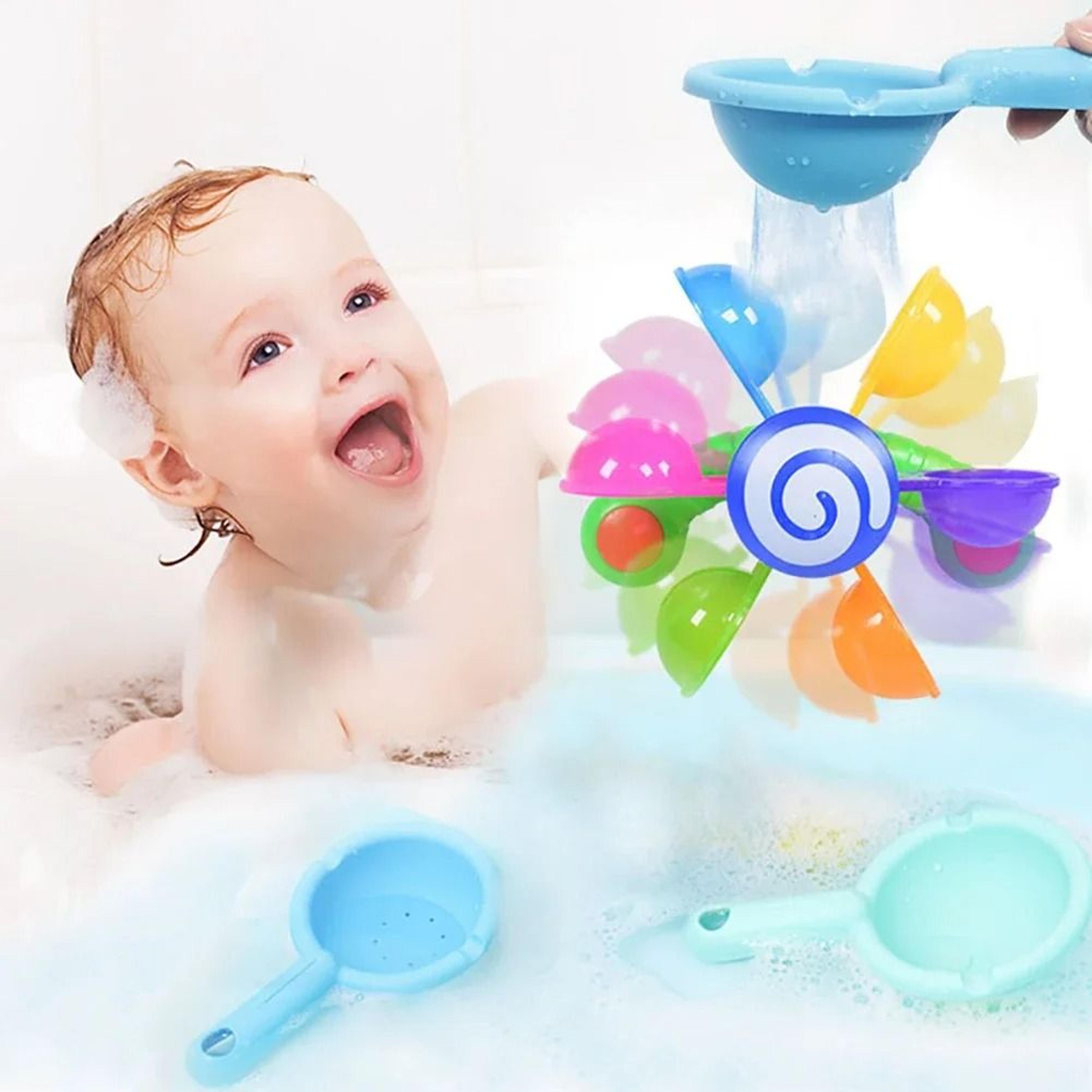 baby bath toys colorful water wheel bathing sucker bathtub water spray play set