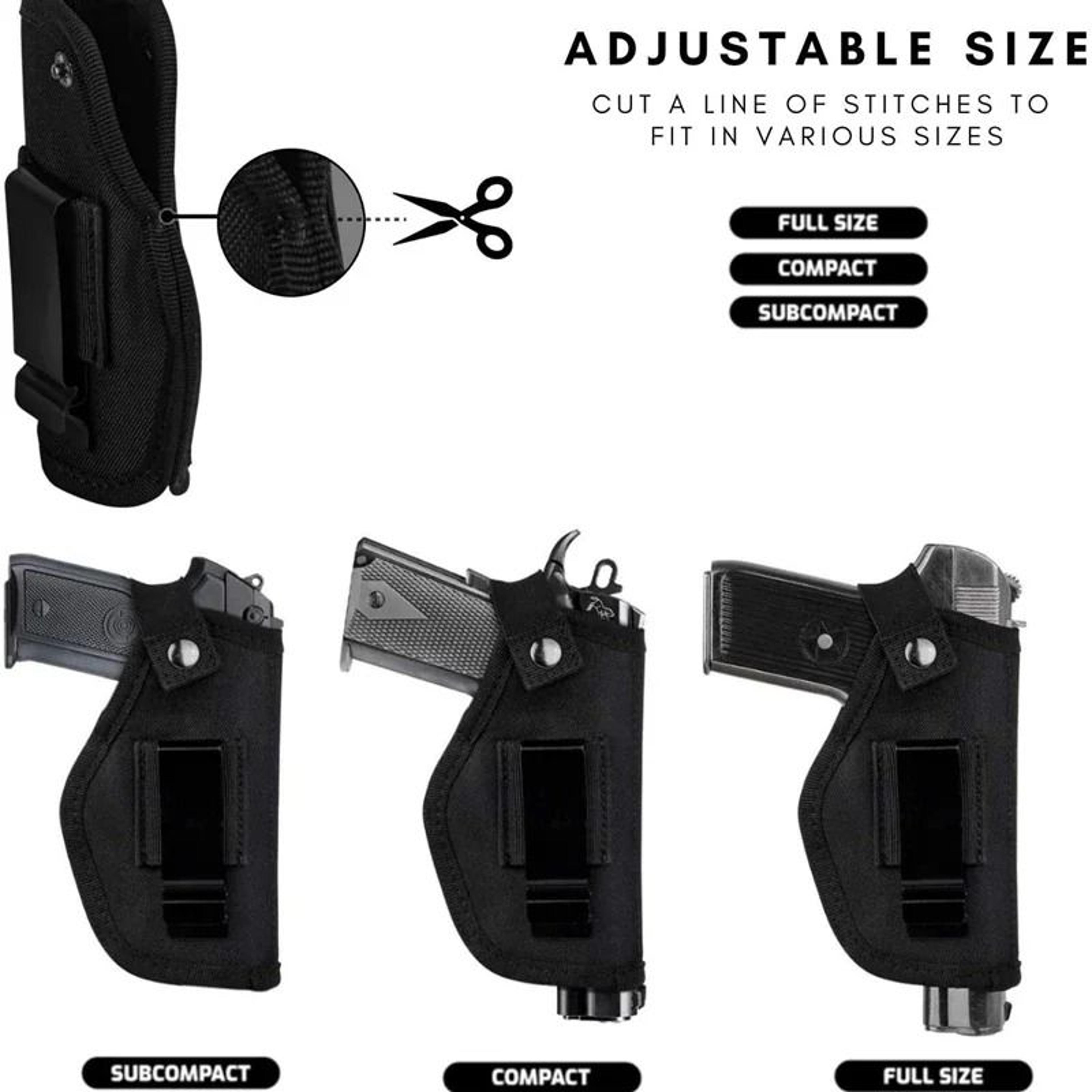 Holster Right Left OWB IWB Universal for Inside Concealed Carry - Fits G17, 19, 23, 26, 43, S&W M&P