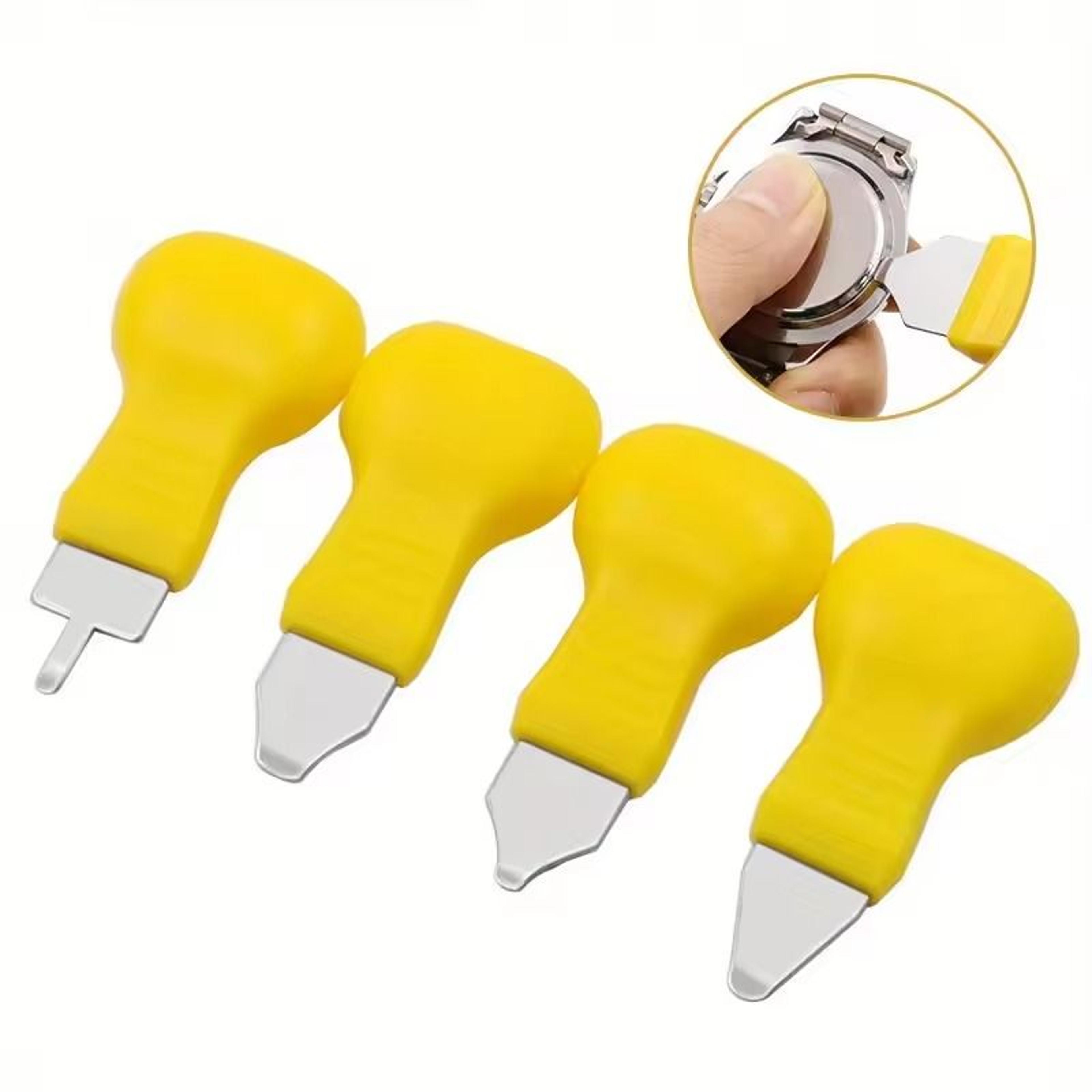 1pc watch repair tool kit - multi-purpose yellow wrench & clock movement lifting knife