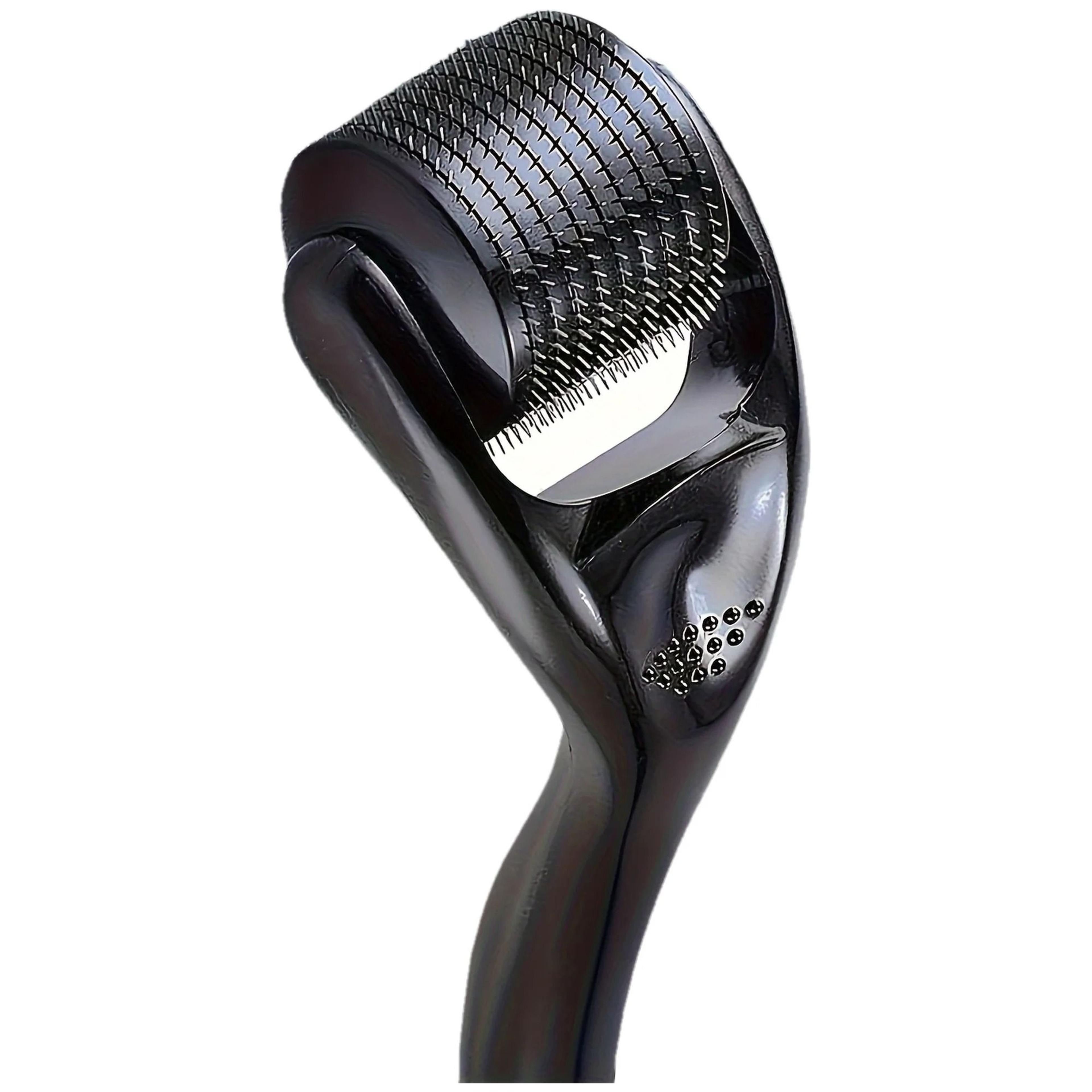 1pc stainless steel black facial roller - 0.25mm precision massager & gentle exfoliating tool