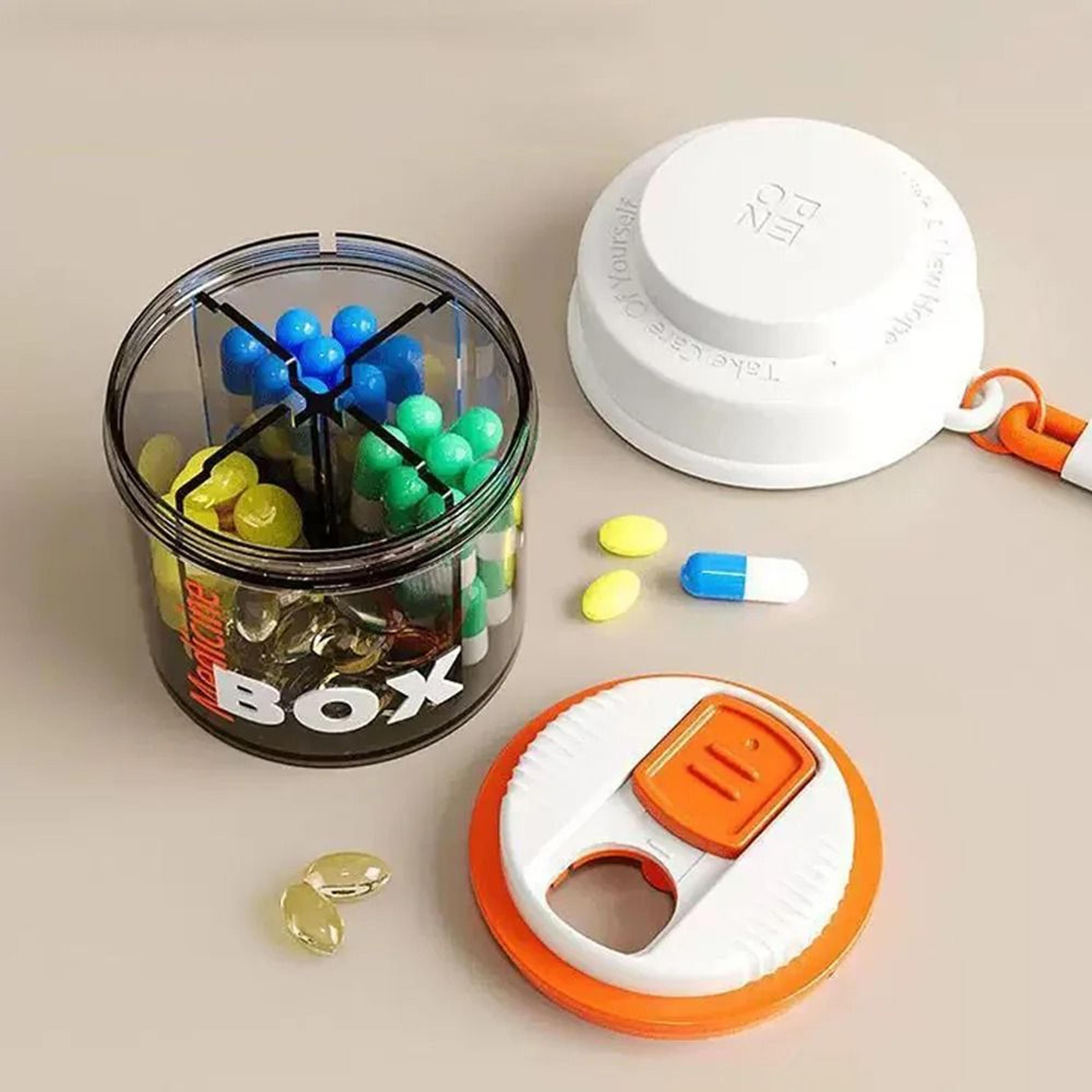portable mini multifunctional medicine storage box – 4-compartment travel daily pill organizer