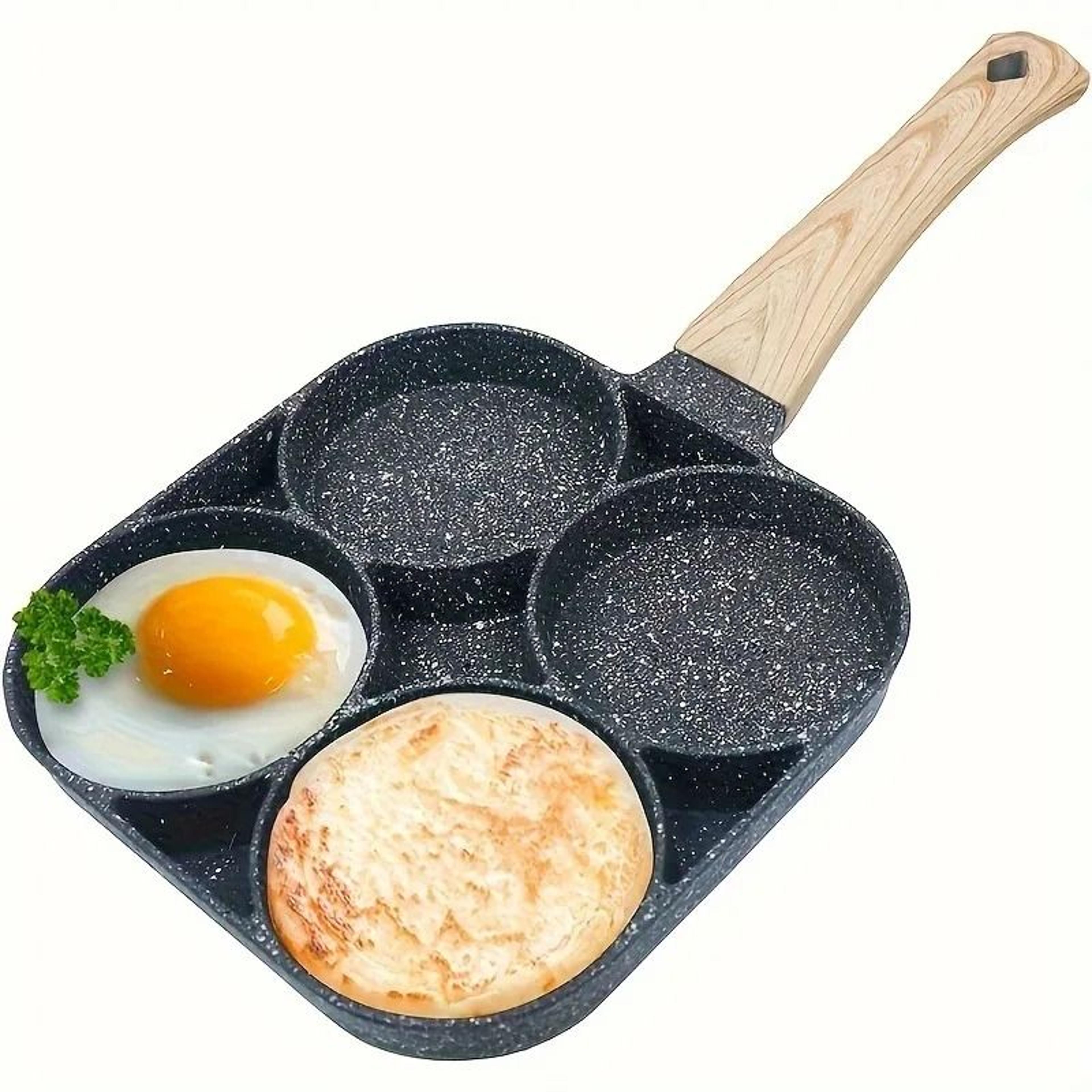 4-cup non-stick egg frying pan – divided pancake & omelette burger pan for breakfast