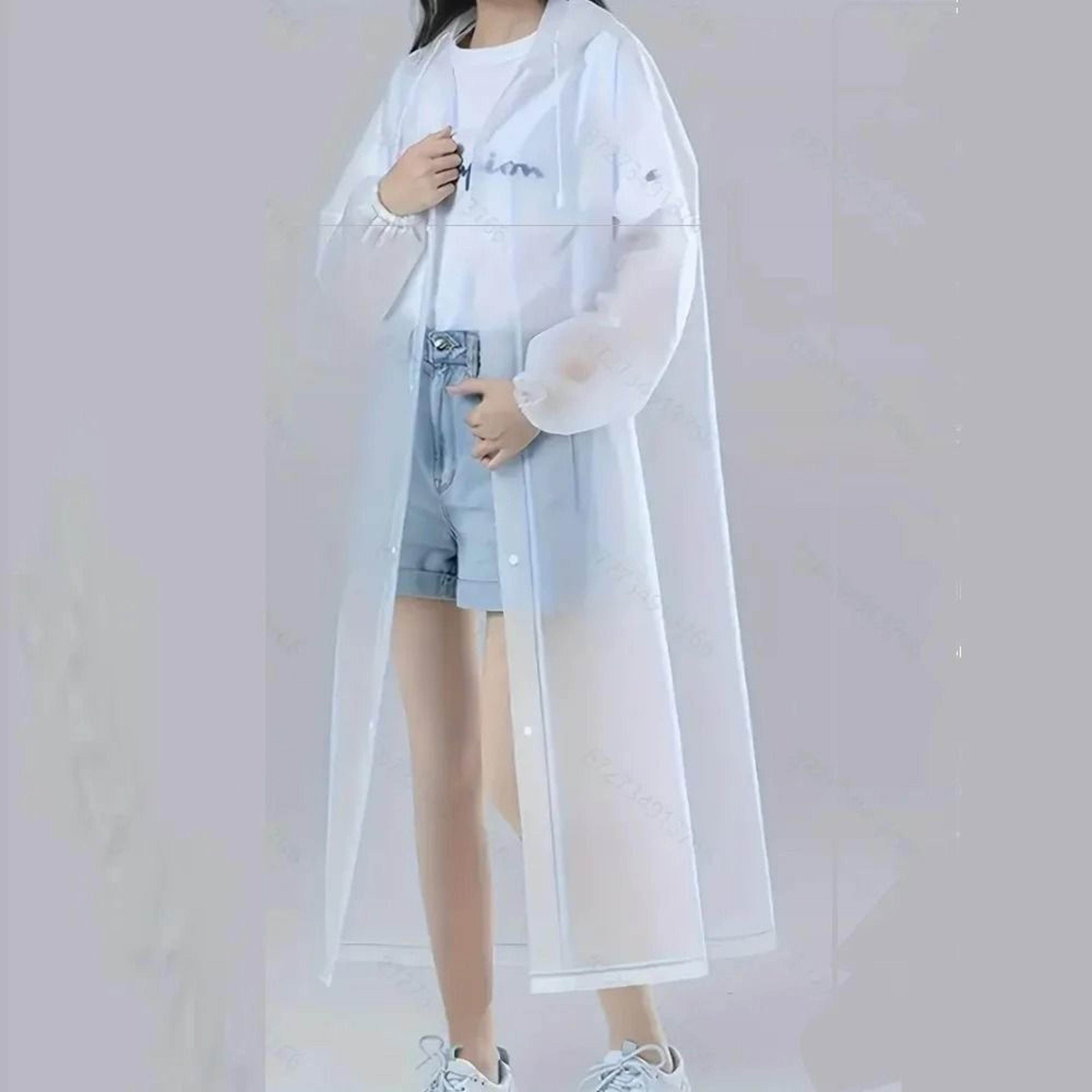 premium reusable transparent raincoat – thickened portable waterproof poncho for outdoor hiking