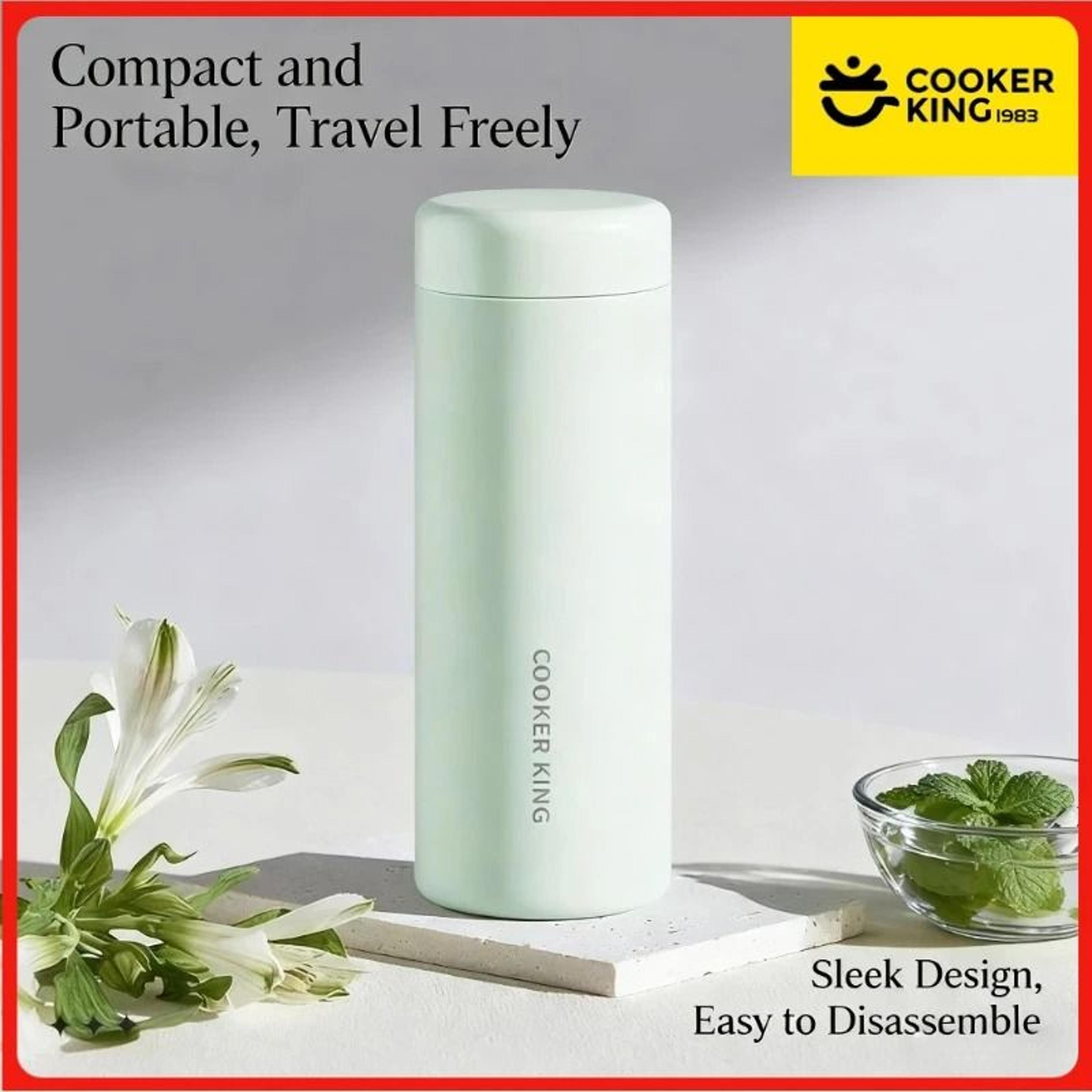 cooker king 360ml vacuum flask – stainless steel thermal coffee mug & portable bicycle water bottle
