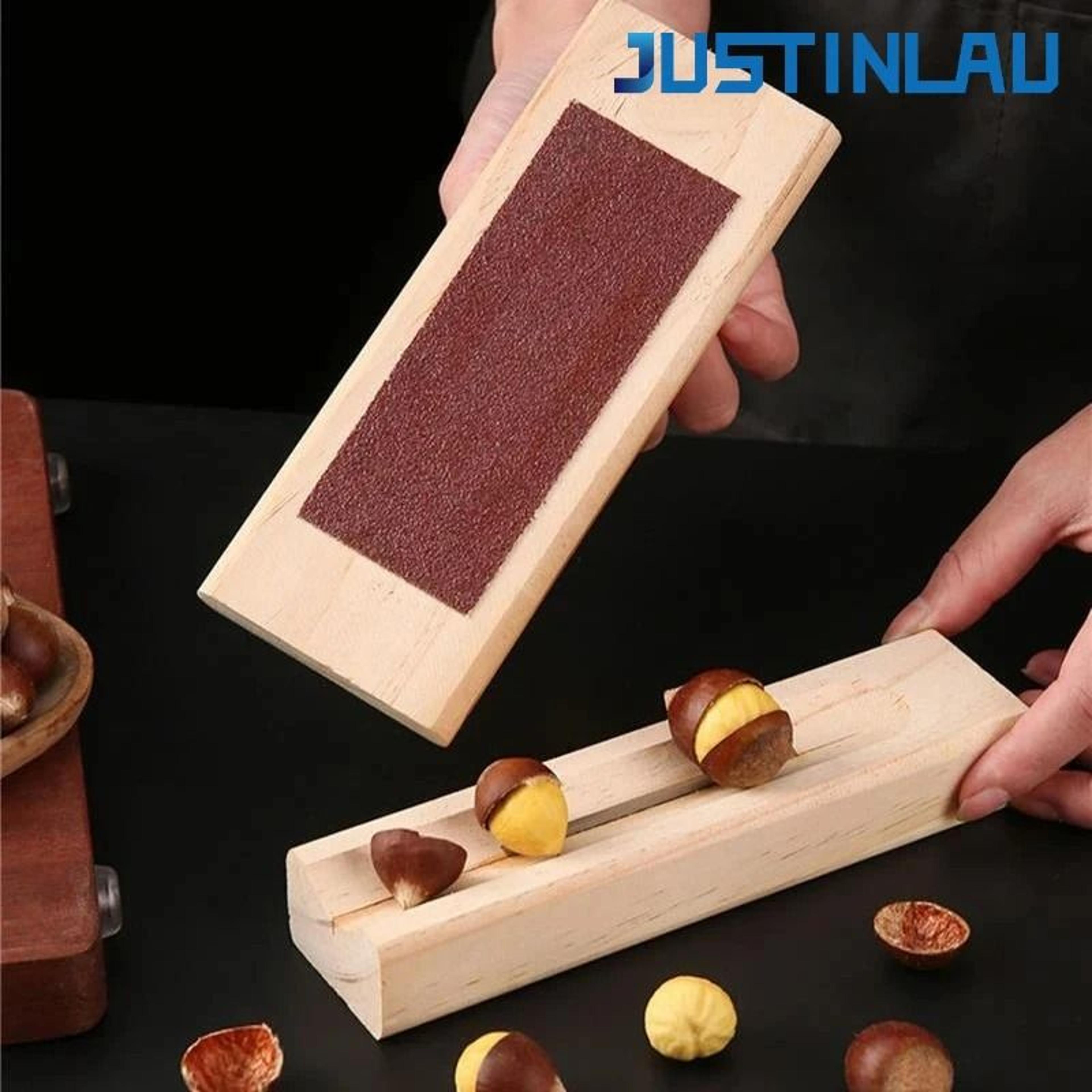 justinlau wooden chestnut & nut opener – heavy duty manual walnut plier tool