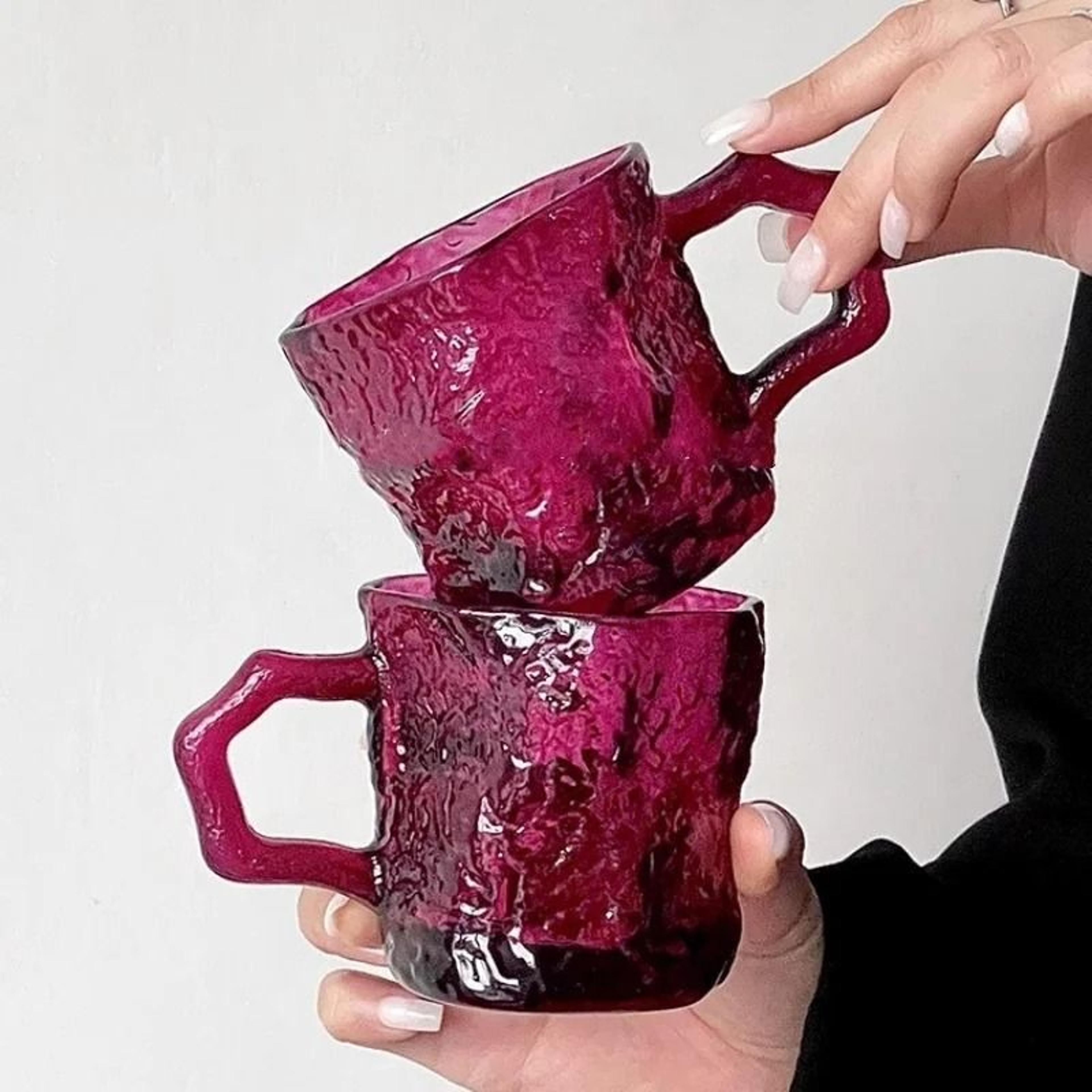 rose glacier glass mug – 200ml high-appearance household drinkware