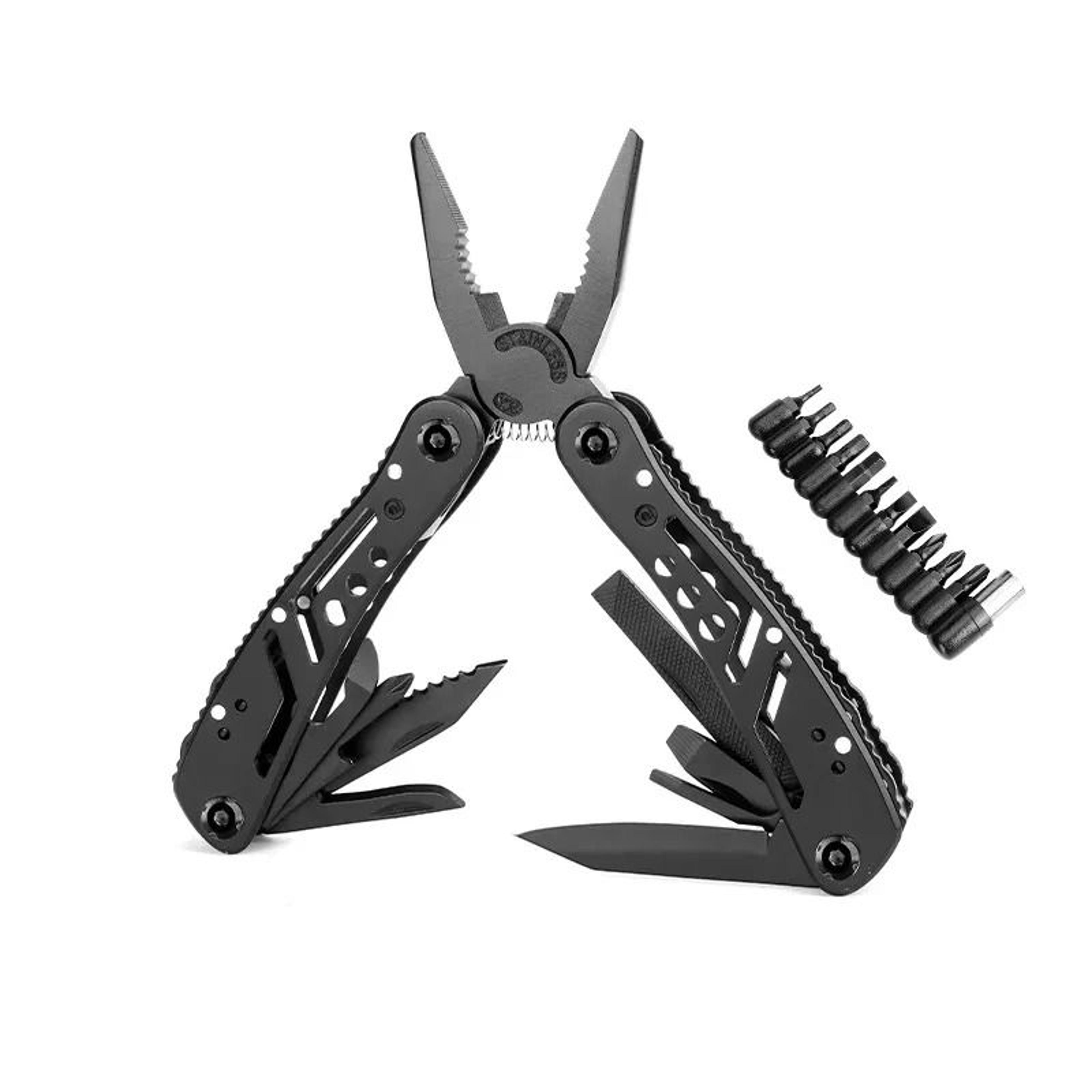24-in-1 stainless steel multitool pliers – portable folding survival tool for camping & hunting