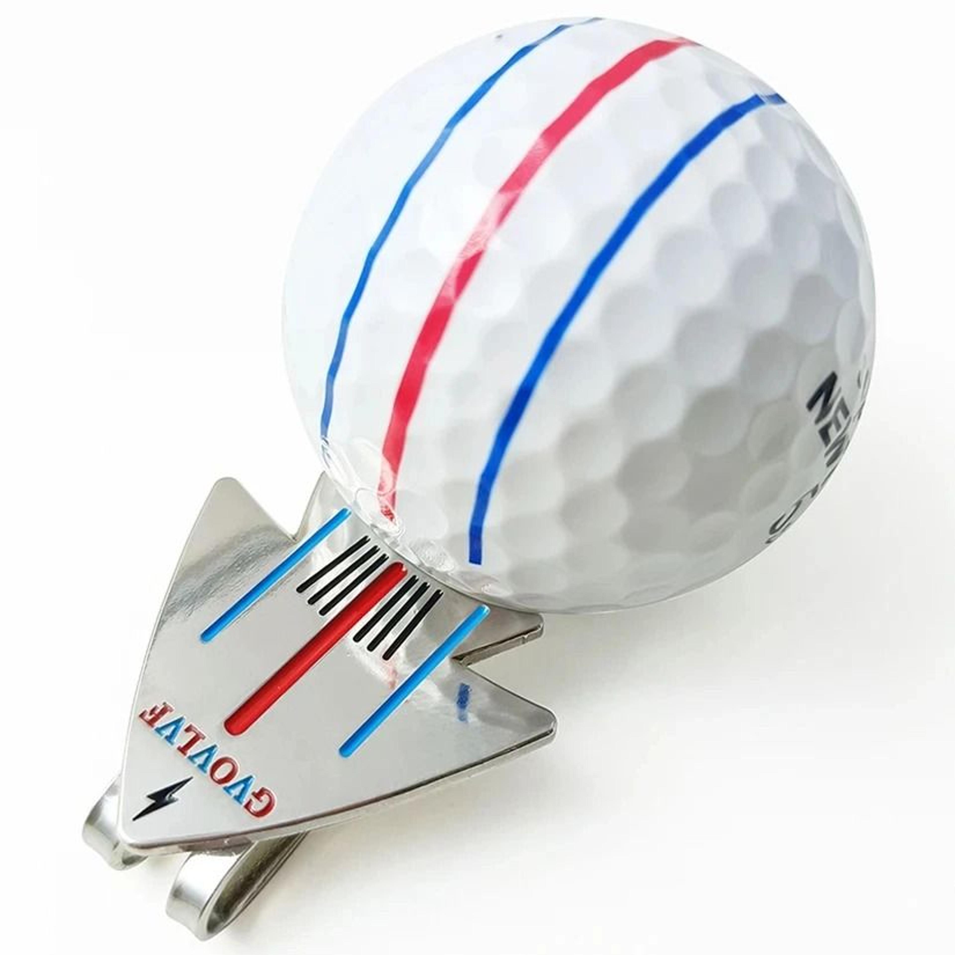 golf putting alignment & aiming tool – ball marker with magnetic hat clip (aircraft pattern)