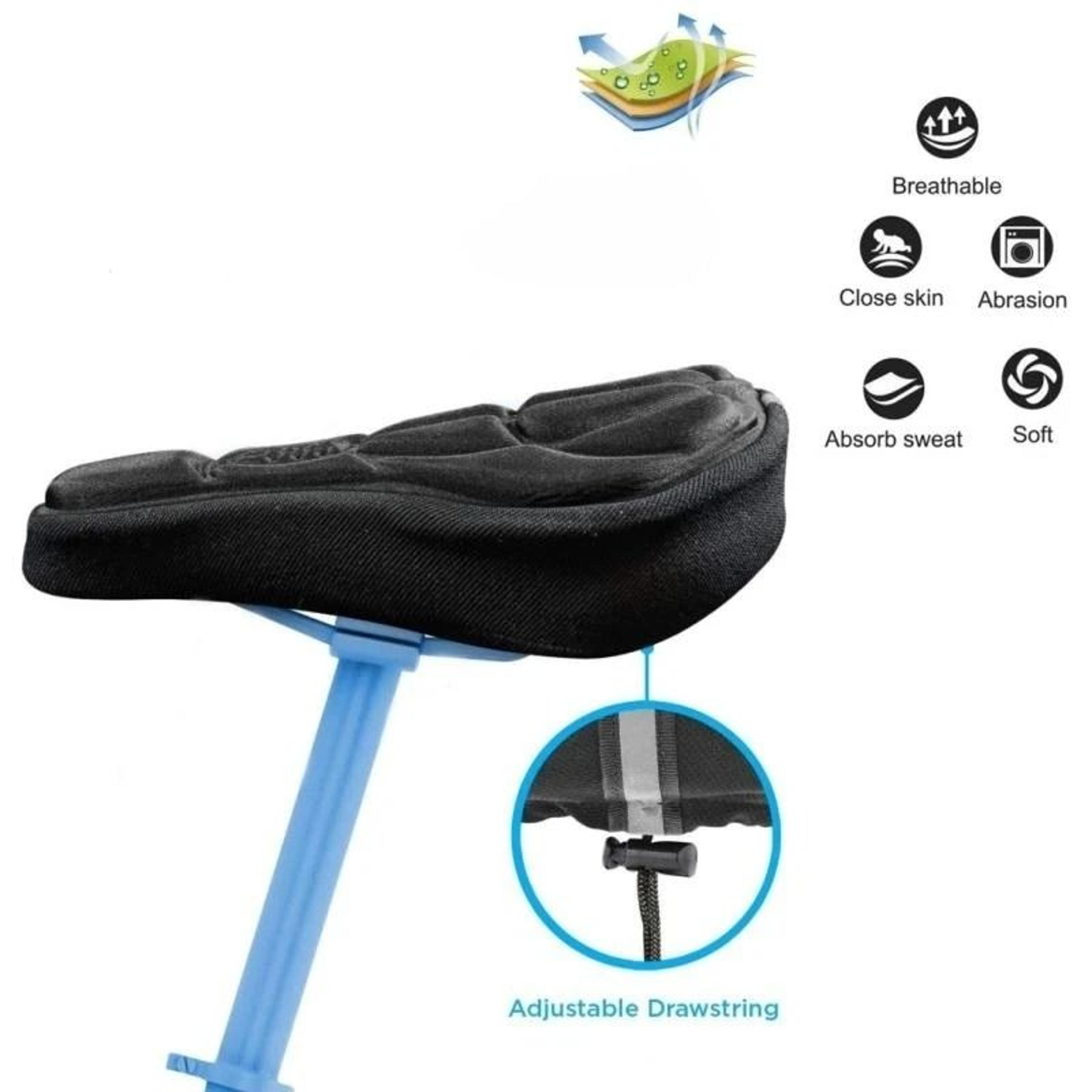 soft 3d padded cycling saddle cover – breathable foam seat cushion for mtb & road bikes
