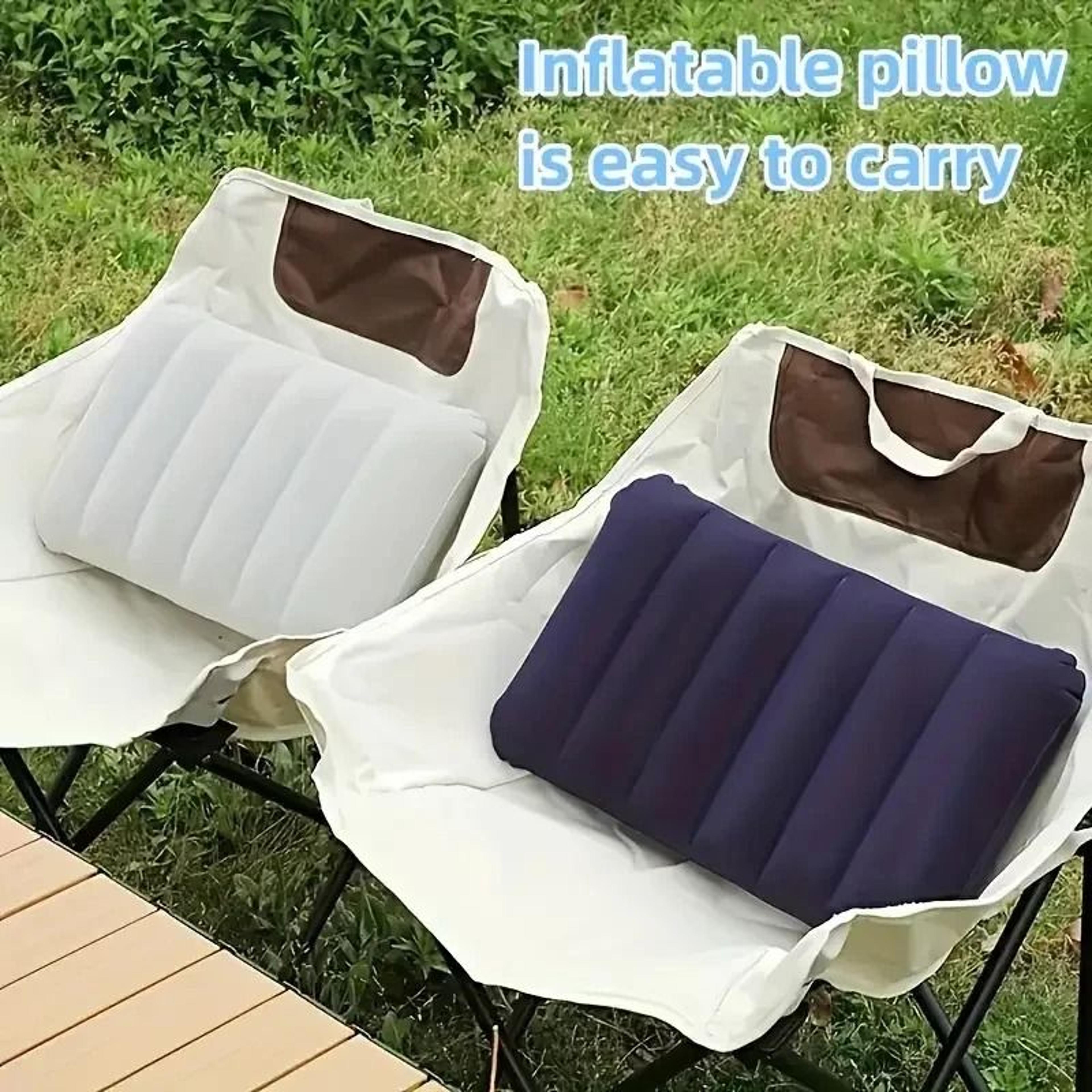 portable inflatable air cushion pillow – large 47x30cm folding square travel headrest