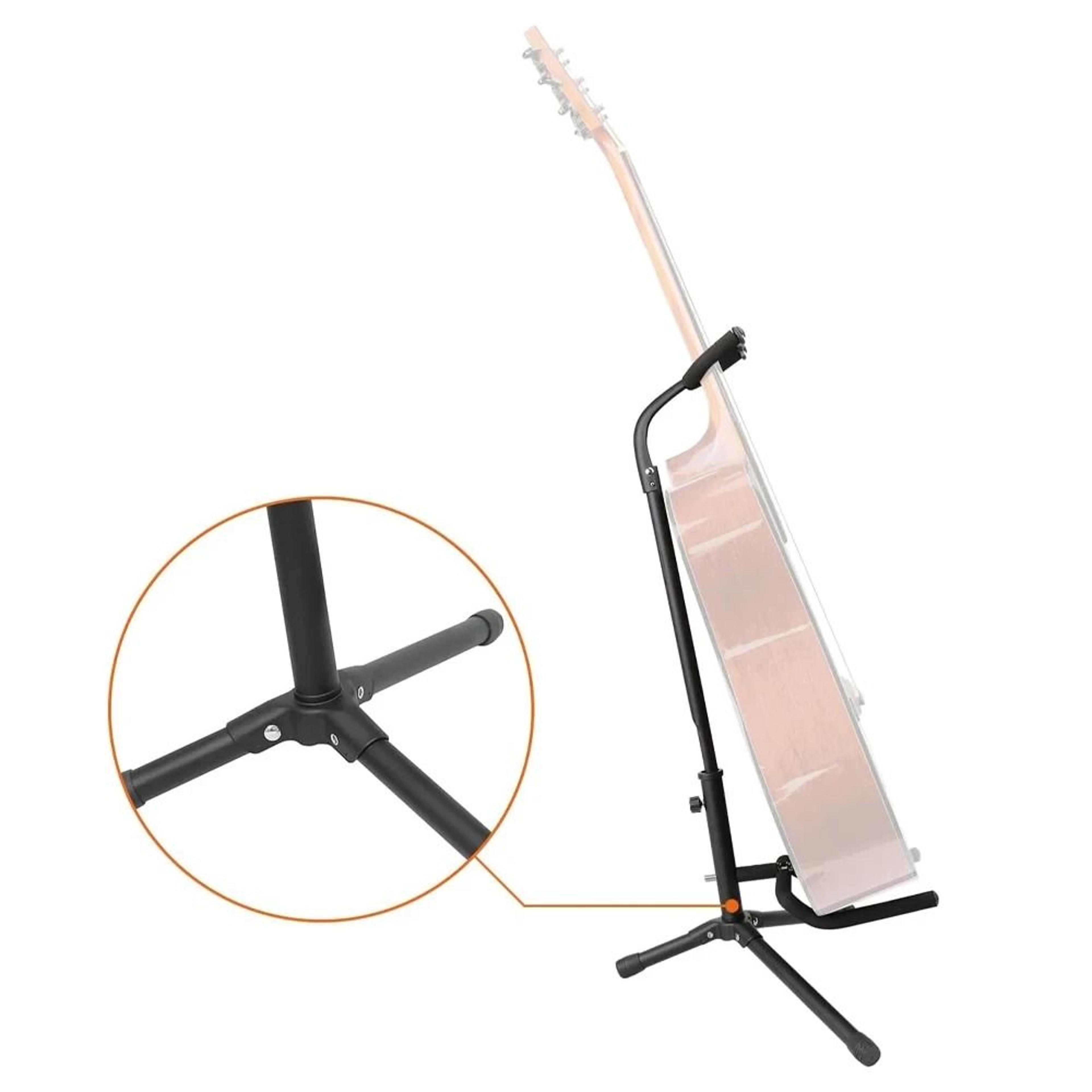 portable universal guitar stand – collapsible single stand with safety lock for travel