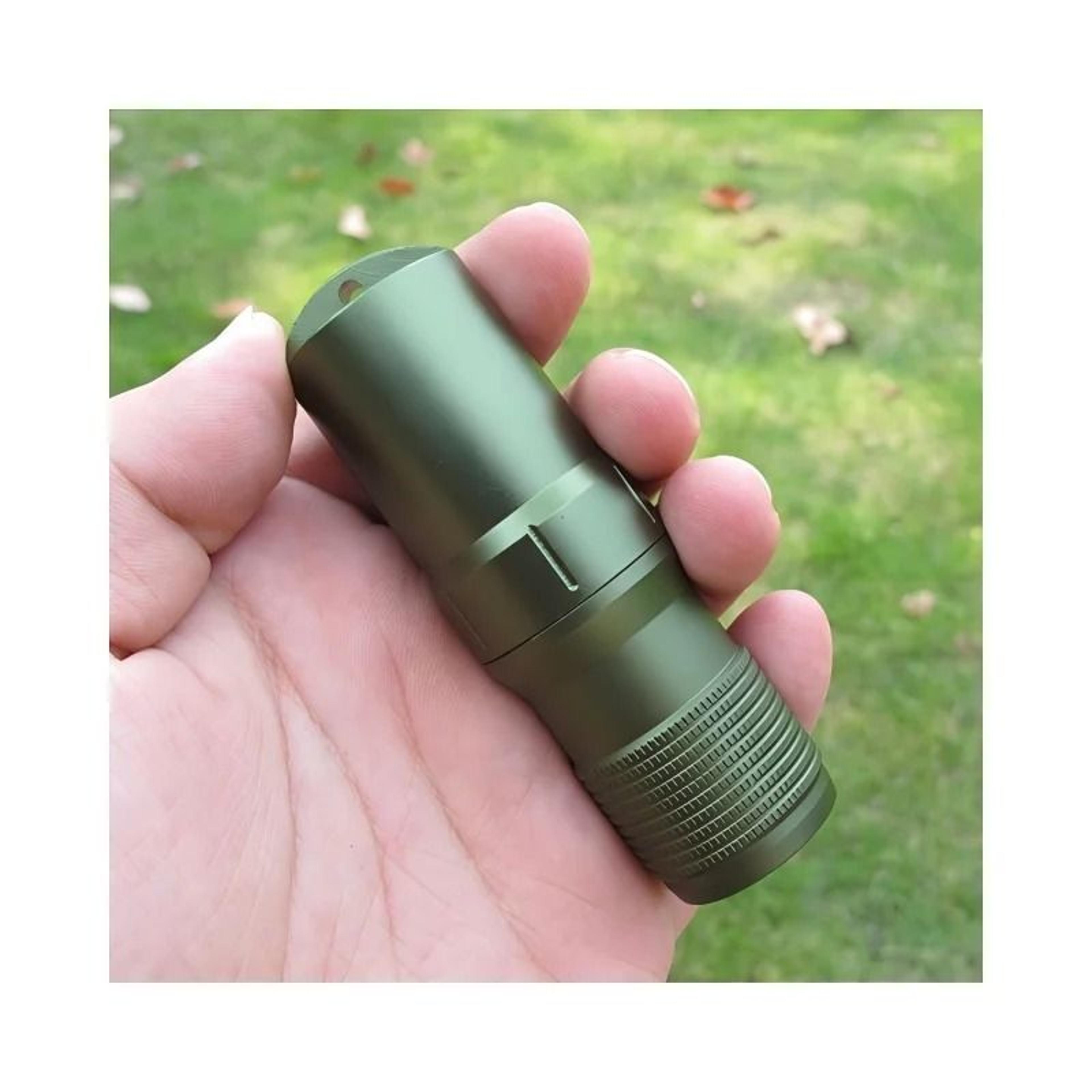edc waterproof survival capsule box – 3-in-1 pill, match & emergency storage container
