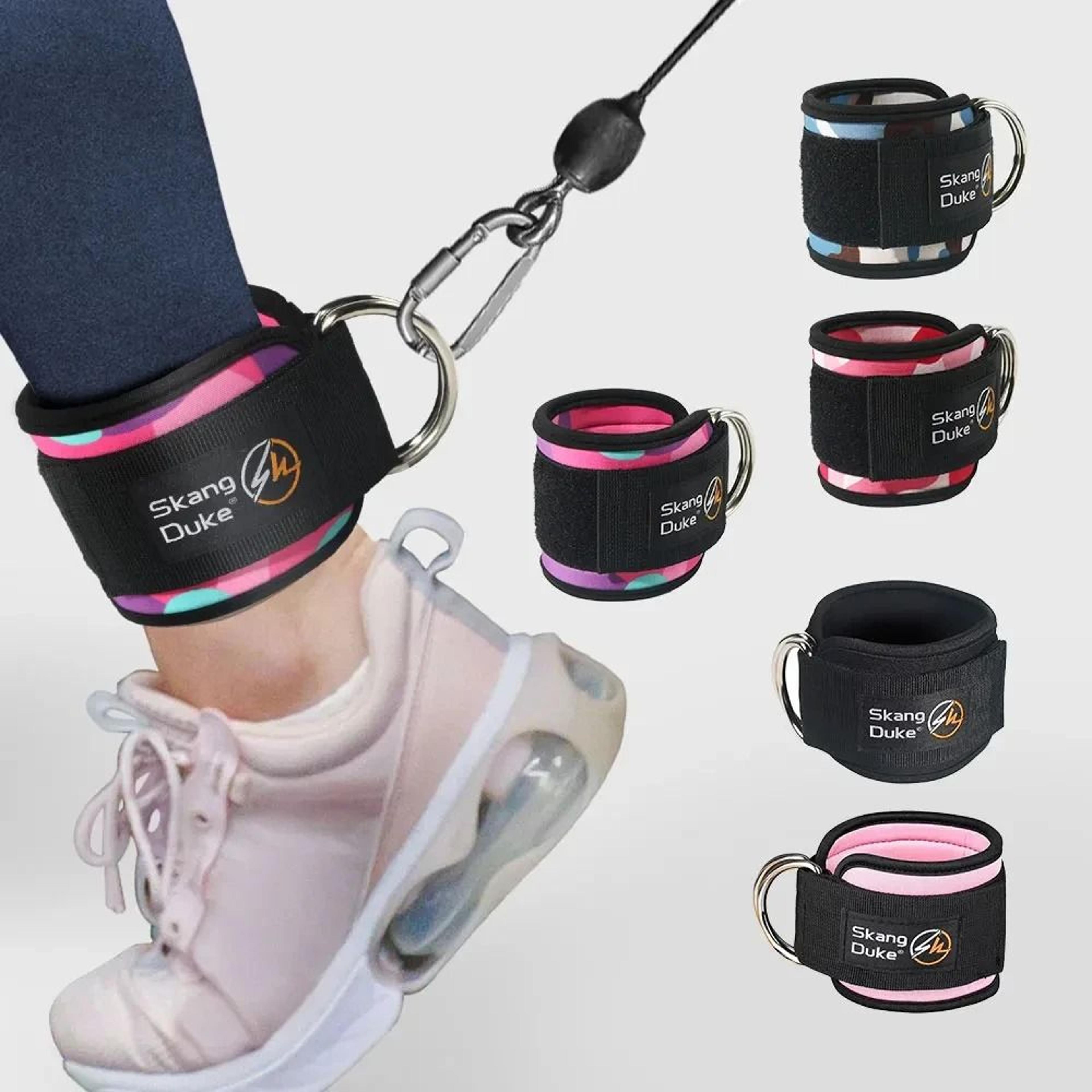 adjustable d-ring ankle straps for cable machines – premium cuffs for glute & leg strength training