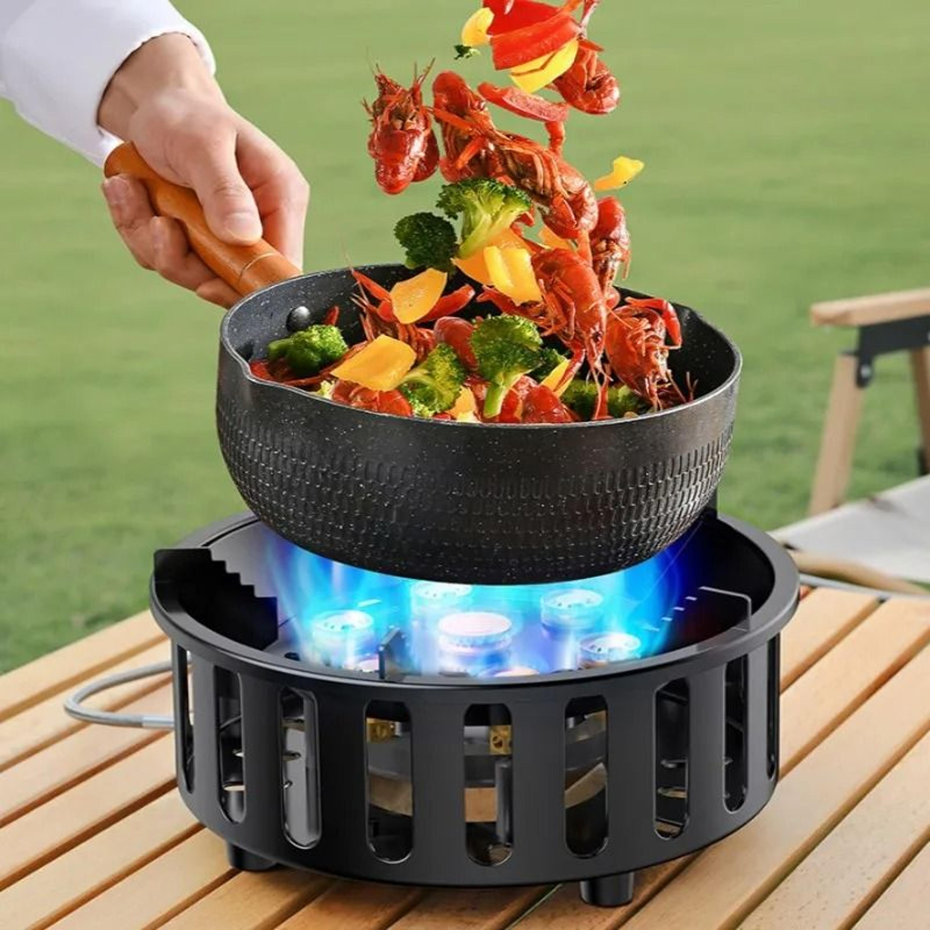 7-core high-power camping stove – strong fire portable windproof gas burner