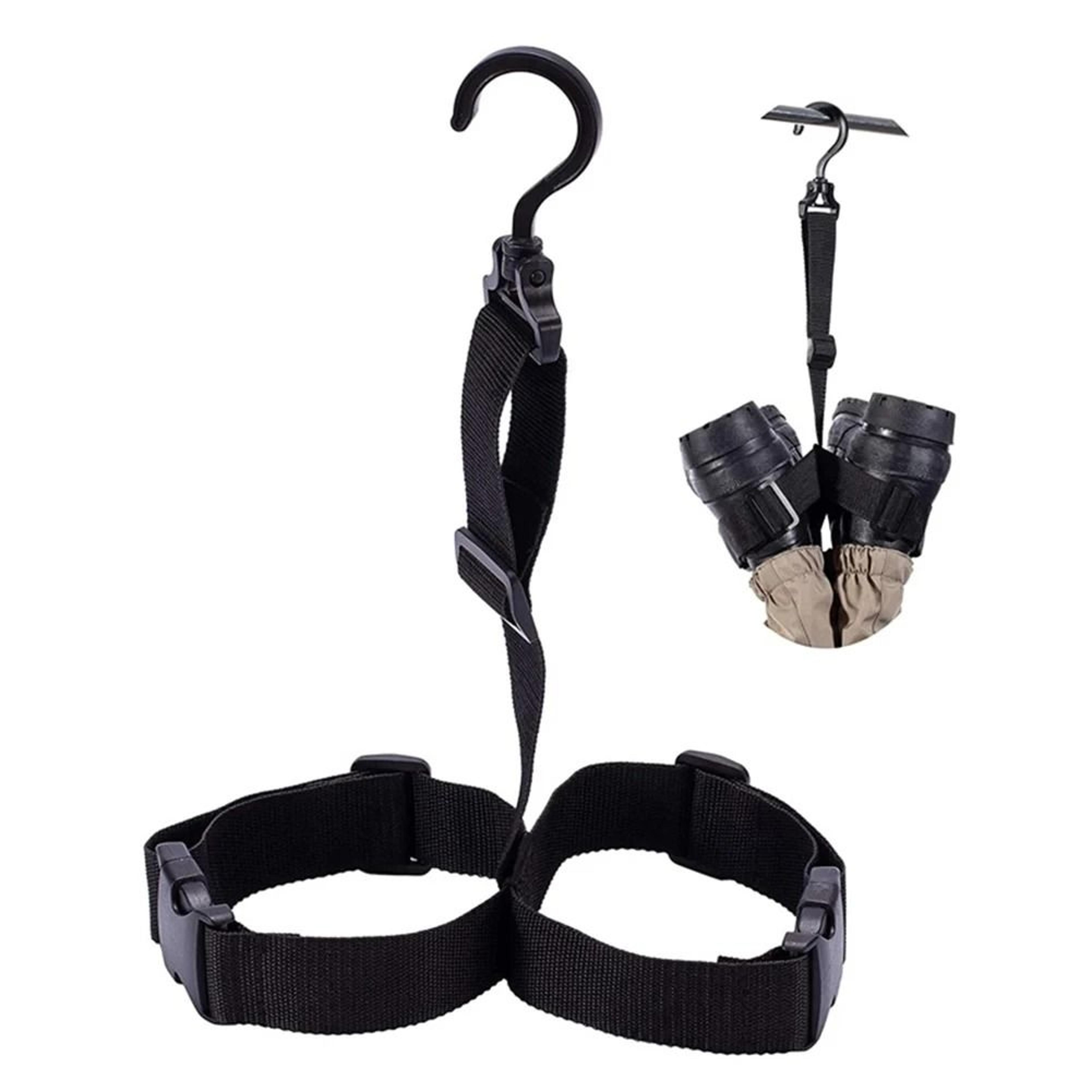 adjustable fishing wader boots hanger – drying rack strap belt for rain shoes & hunting boots