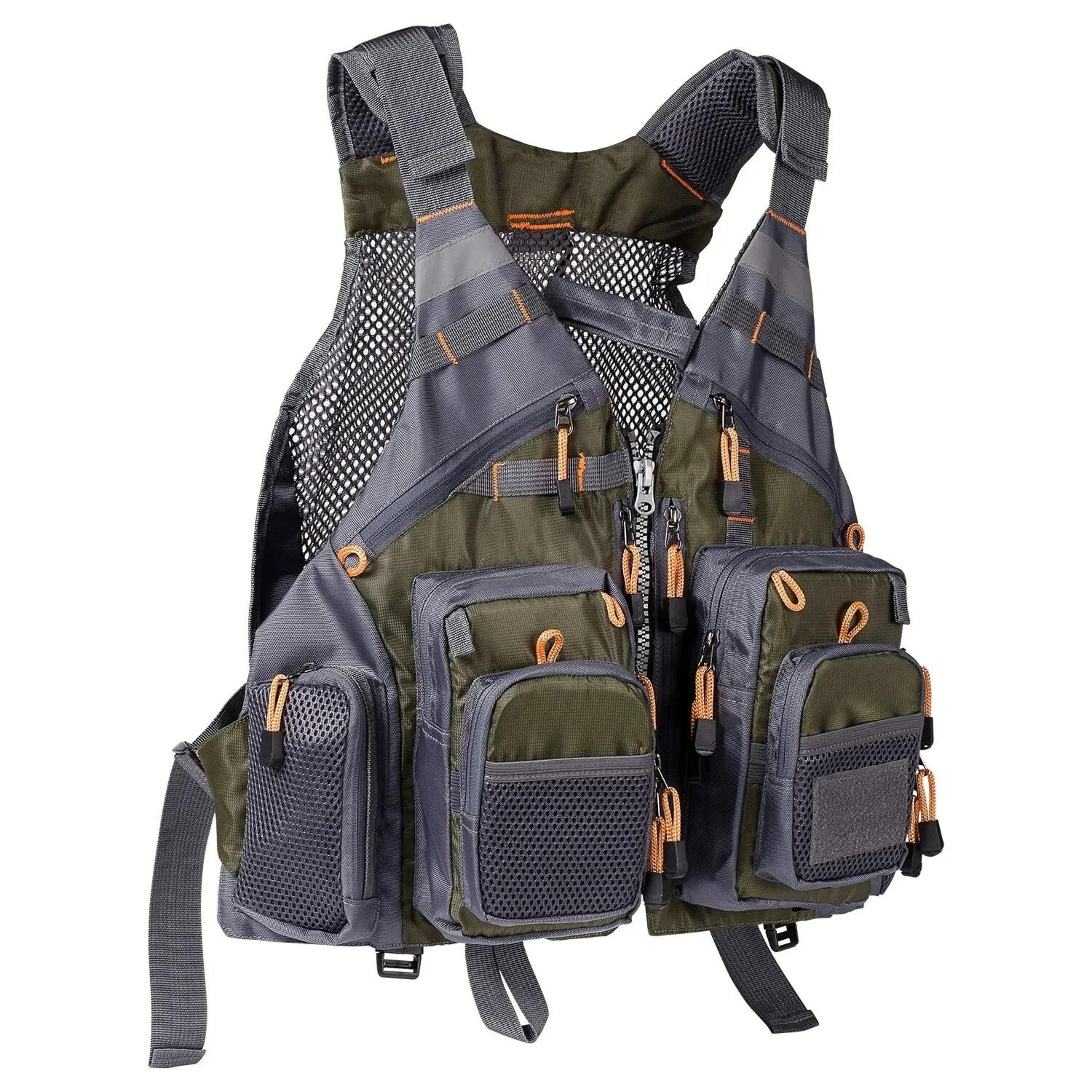 breathable multi-pocket fishing vest – adjustable outdoor safety gear for mountaineering & hiking