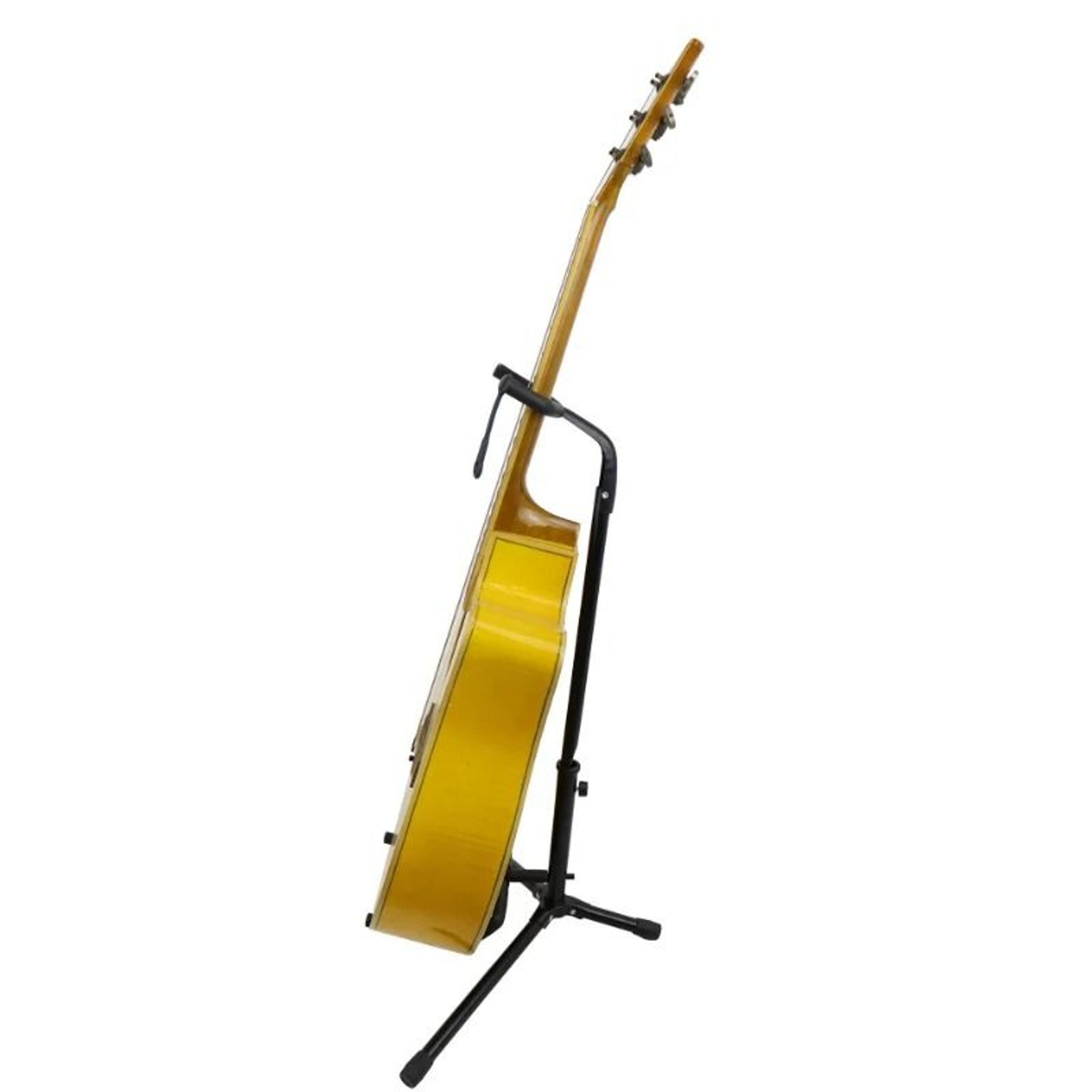 portable universal guitar stand – collapsible tripod with safety lock for travel