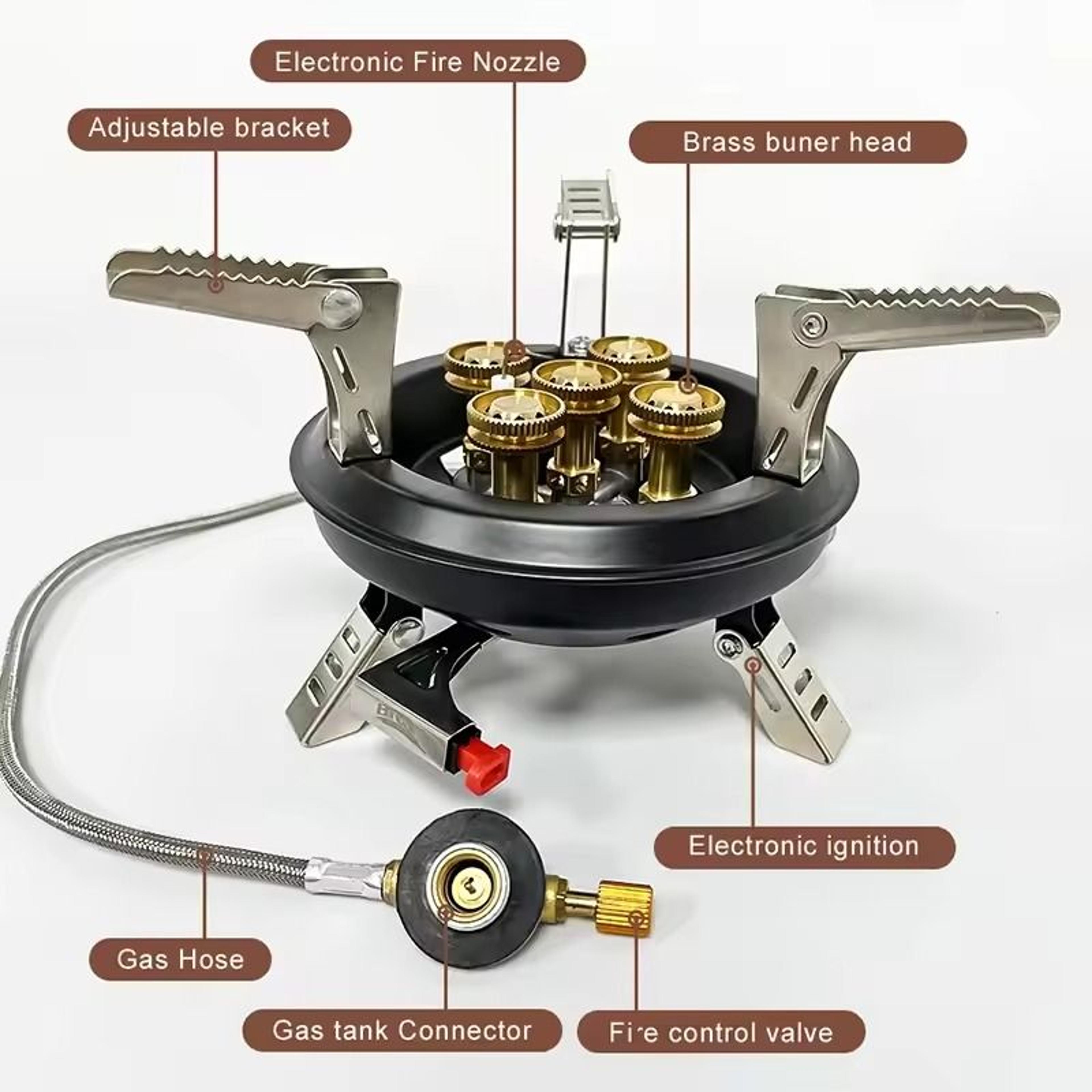 brs-201a high-power 16000w camping gas stove – portable propane & butane burner with piezo ignition