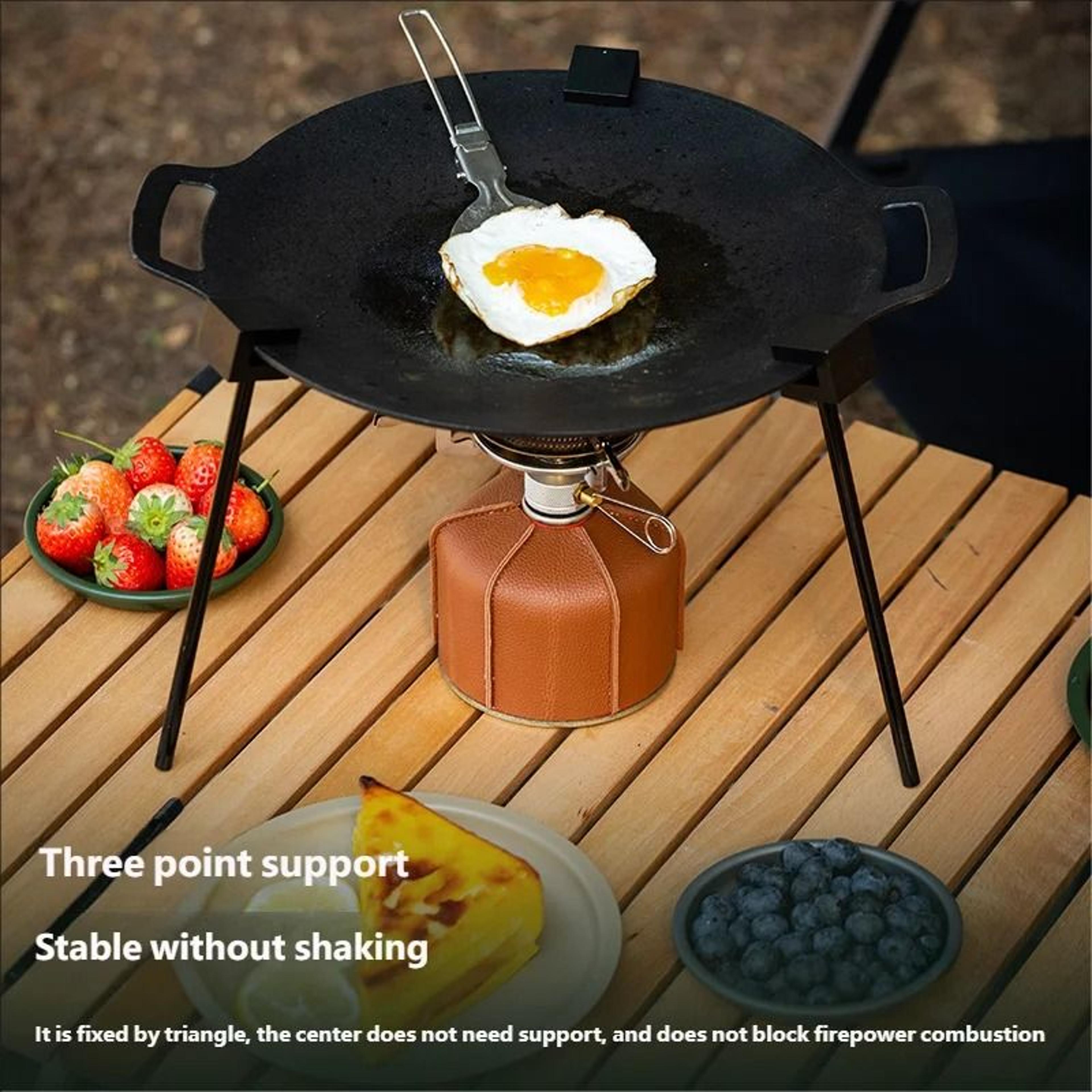 outdoor bbq triangular bracket – multifunctional detachable grill pot rack & portable tripod with chain