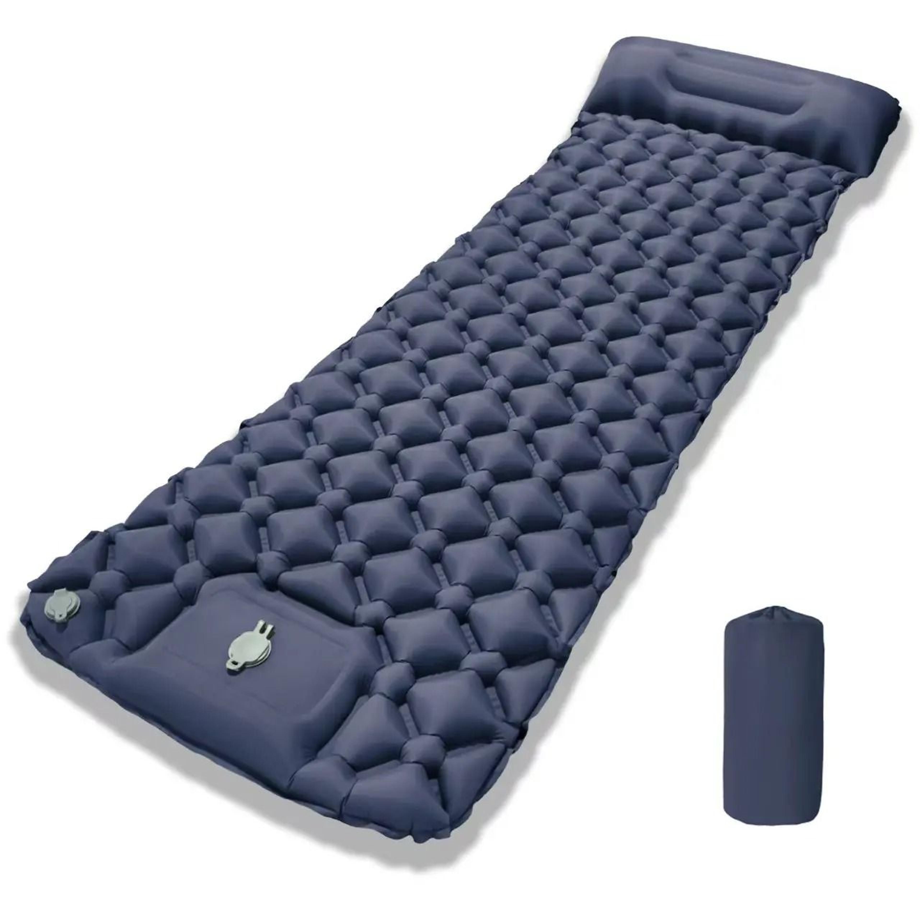ultralight outdoor camping air mattress – portable inflatable sleeping pad with built-in pump & pillow