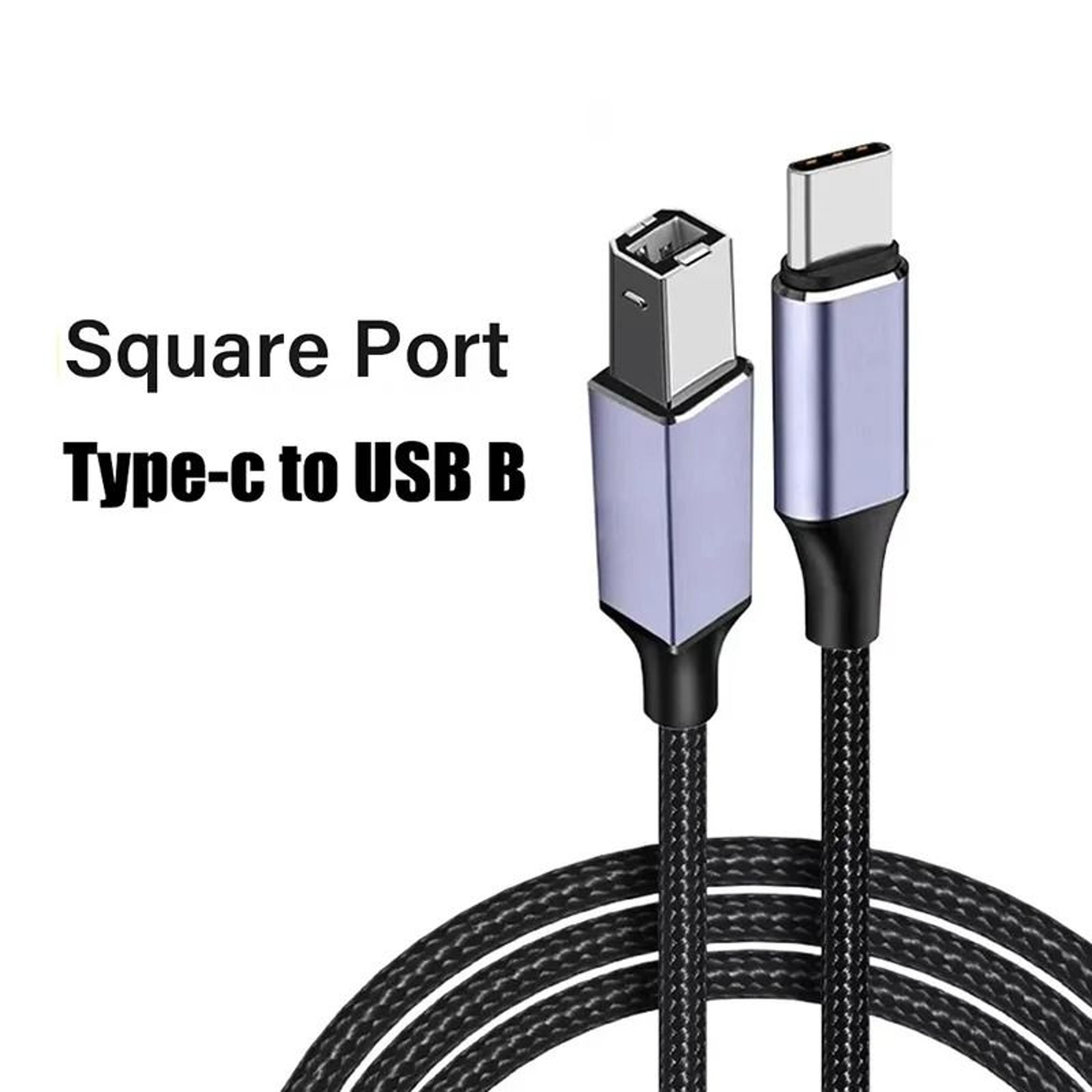 usb-c to usb-b 2.0 braided printer cable – high-speed scanner cord for hp, canon, epson, & macbook