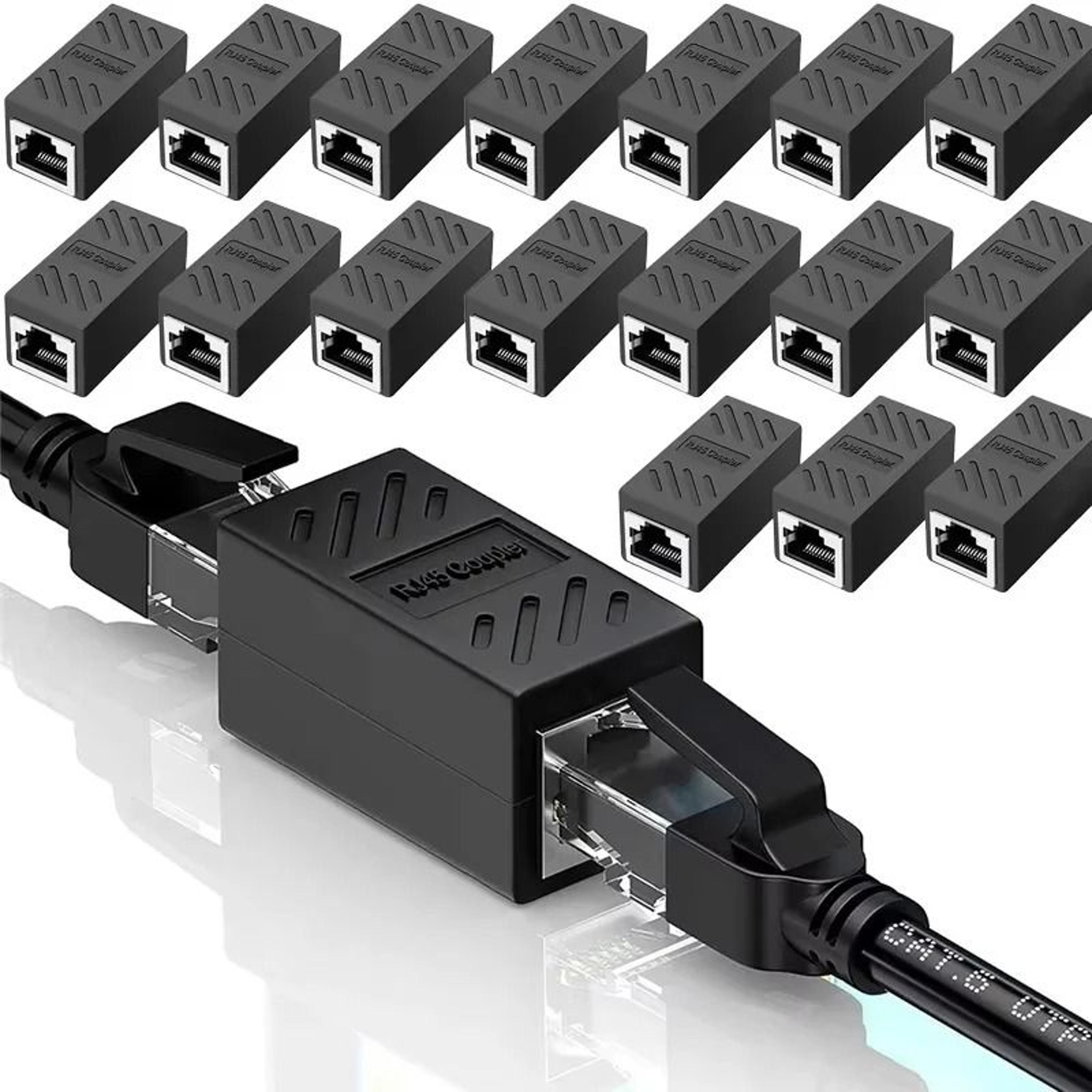 rj45 ethernet coupler extender – female to female cat5/cat6 connector adapter for networking