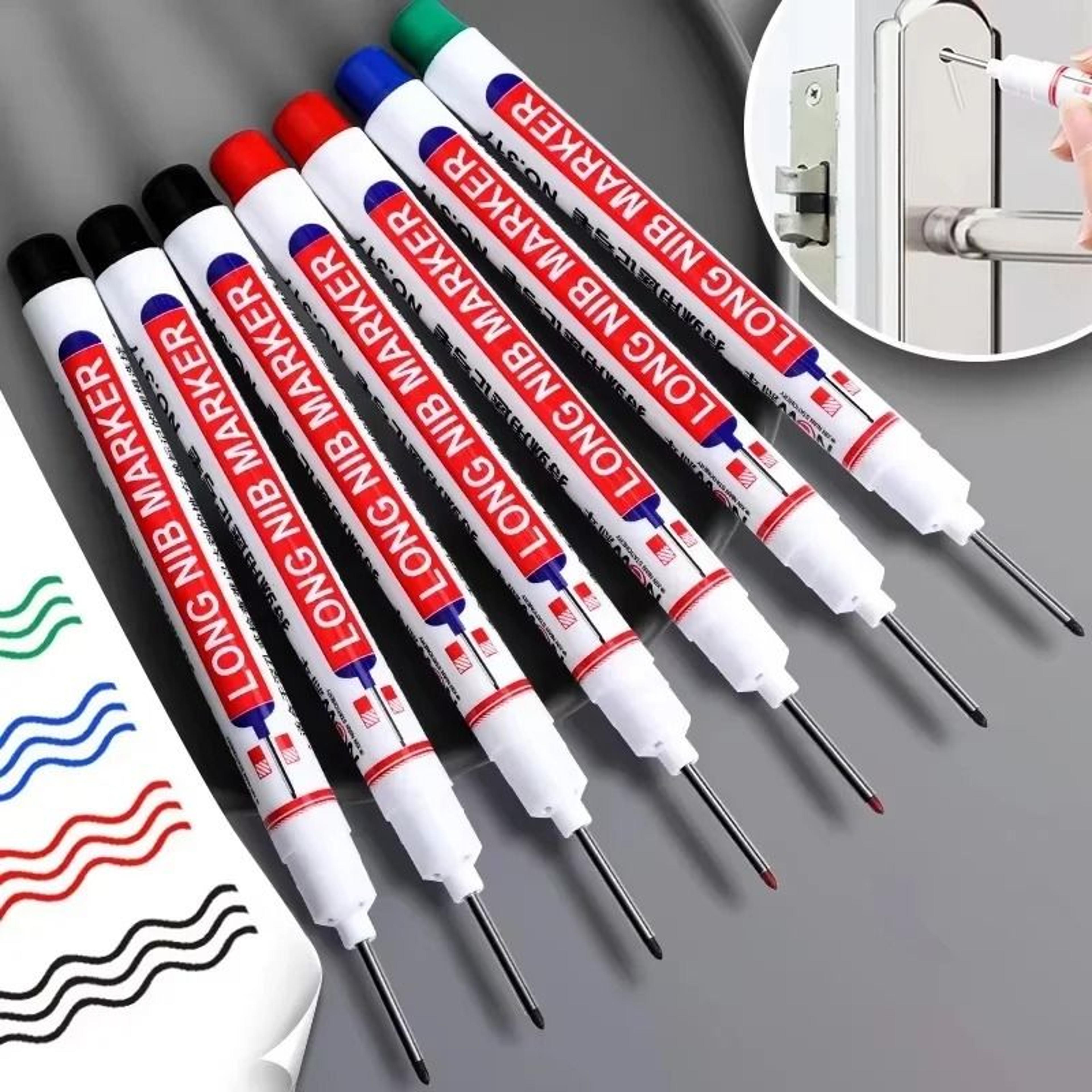 multi-purpose 20mm long head deep hole marker – professional waterproof pen for woodworking & metalworking