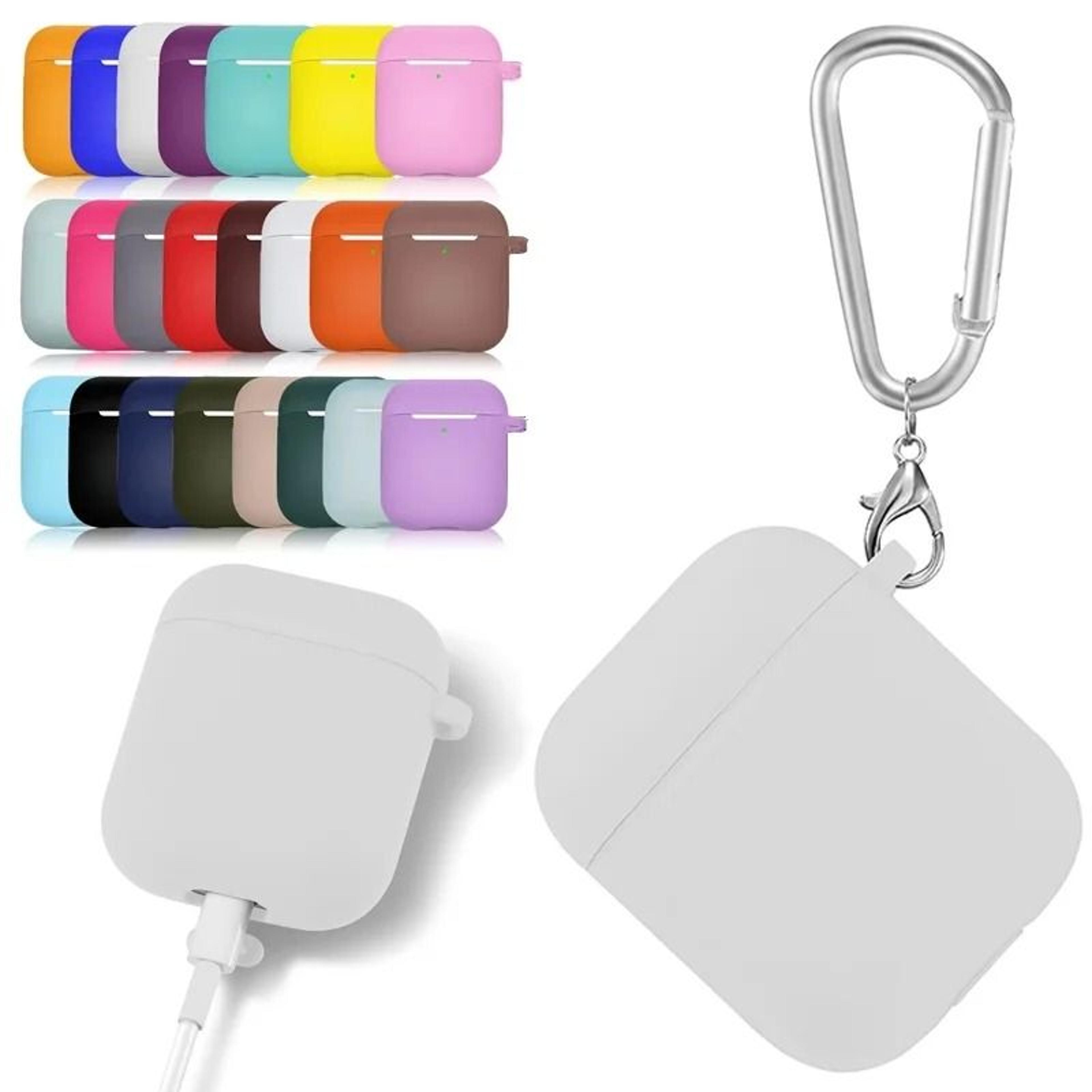 soft silicone earphone case for apple airpods 1st and 2nd gen with protective keychain cover