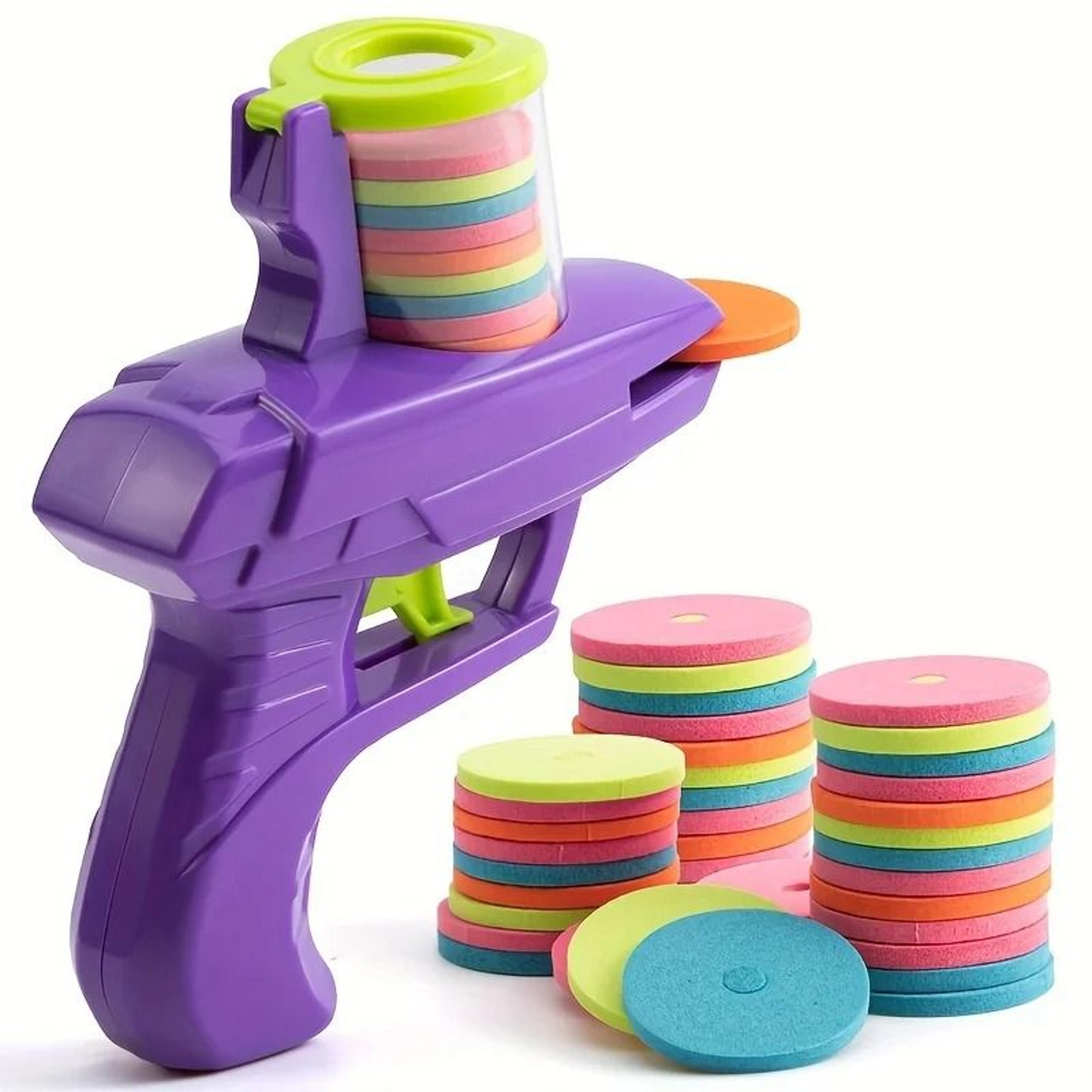 cat interactive toy transmitter battery free foam frisbee launcher for playing with kittens and cats indoors