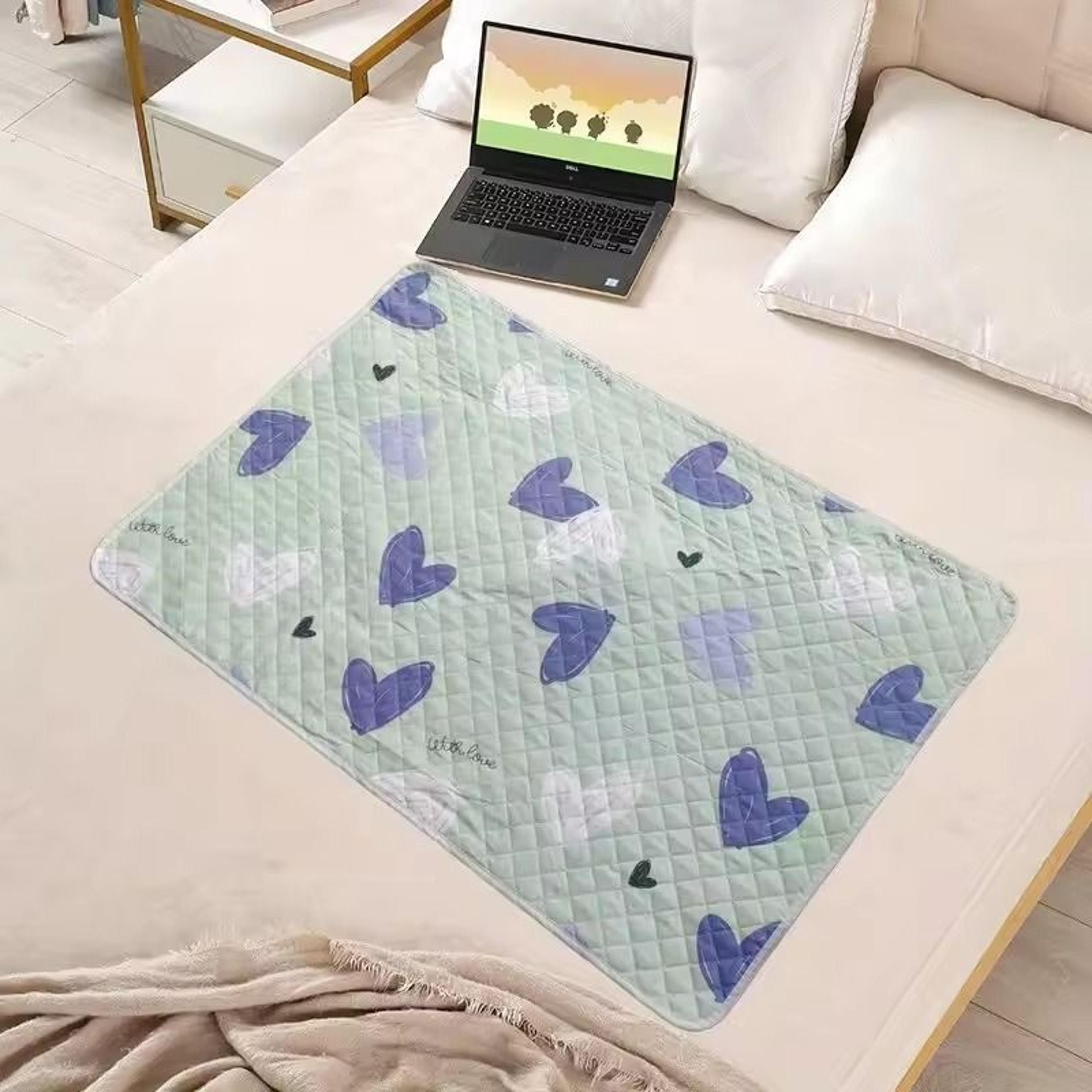 pet cage mat reusable washable bedding for hamsters rabbits guinea pigs cats and reptiles with fun heart prints