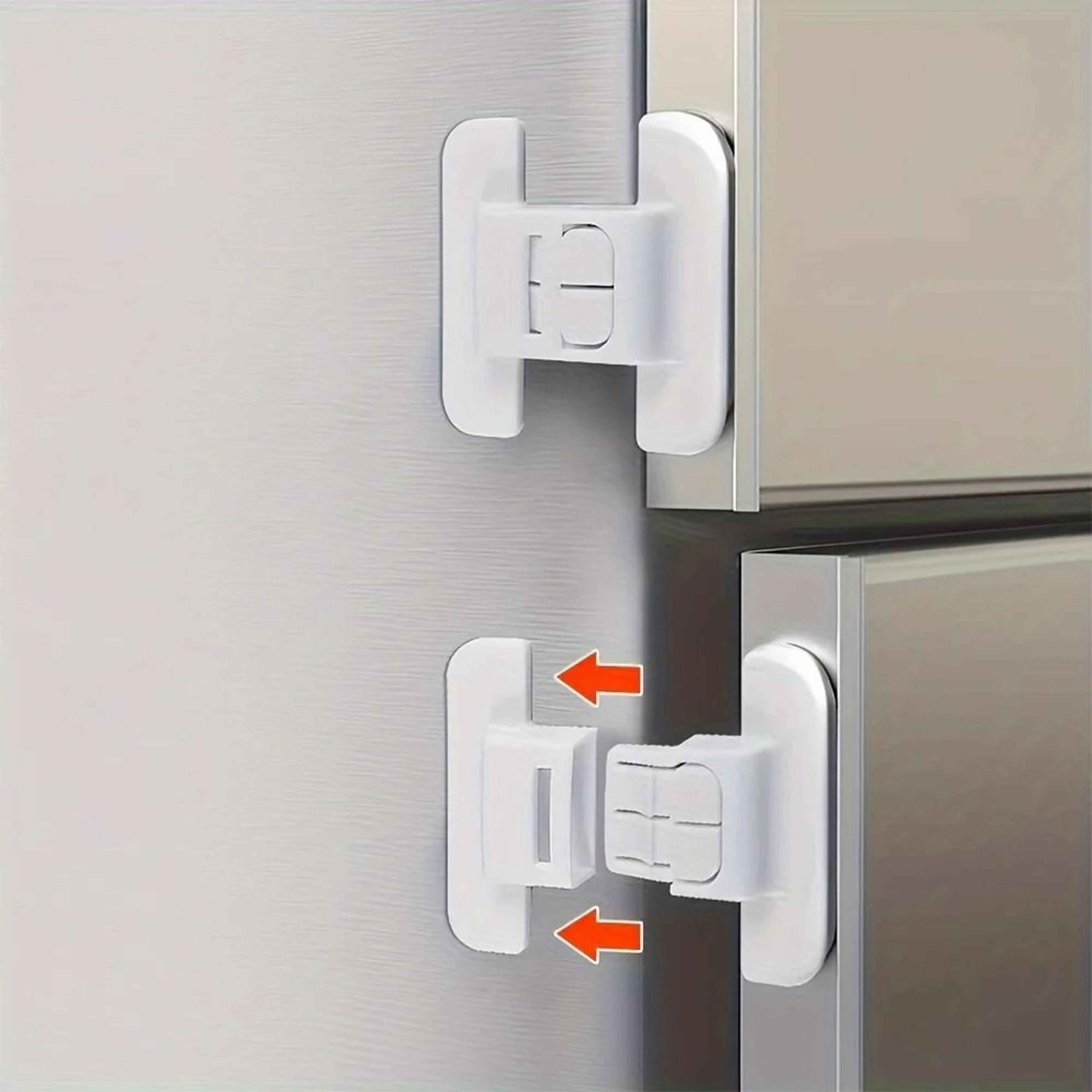 4pcs refrigerator door safety buckle universal drawer lock child proof protection with double buckle design