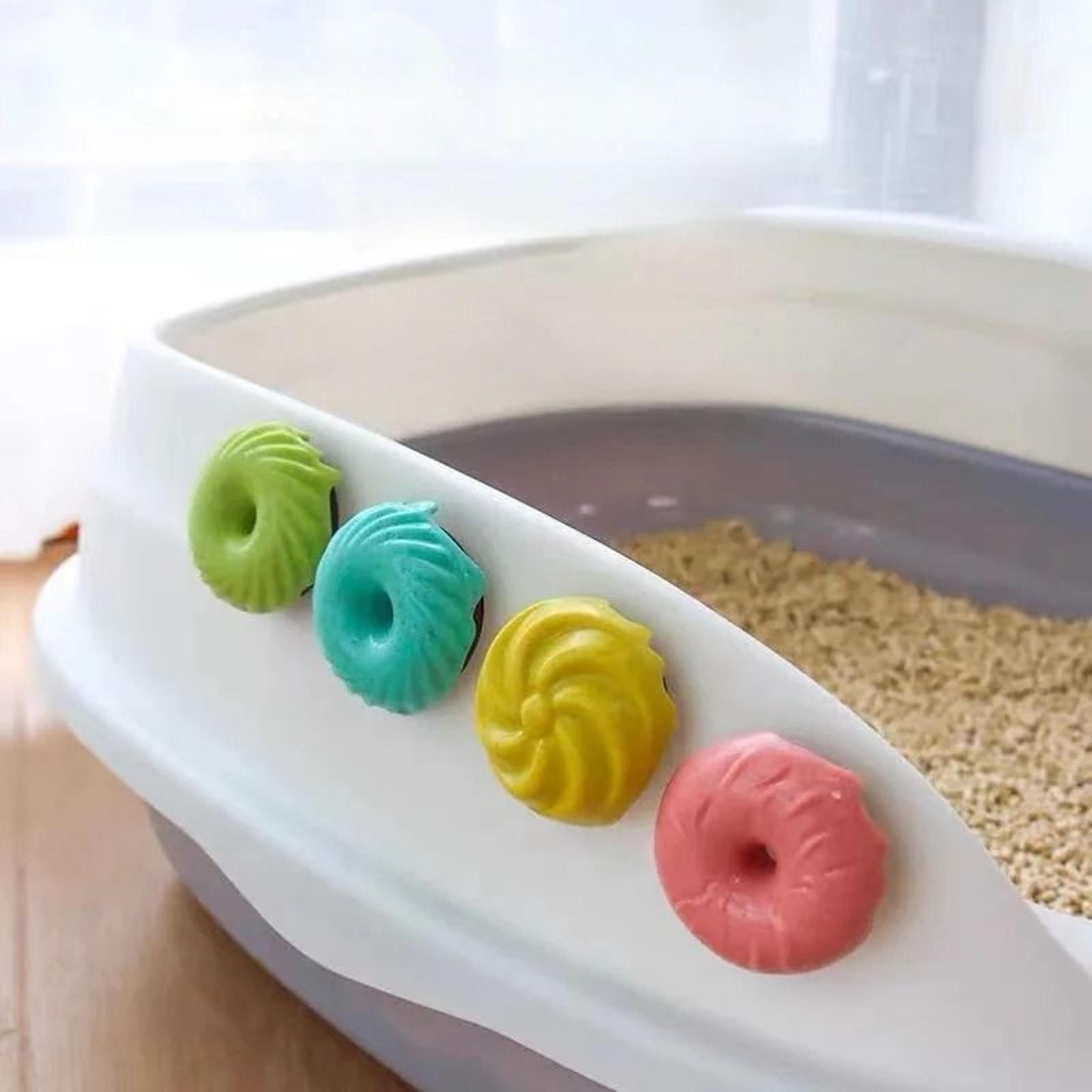 4 pcs pet litter box deodorizing donut air freshener odor eliminator for cat litter boxes