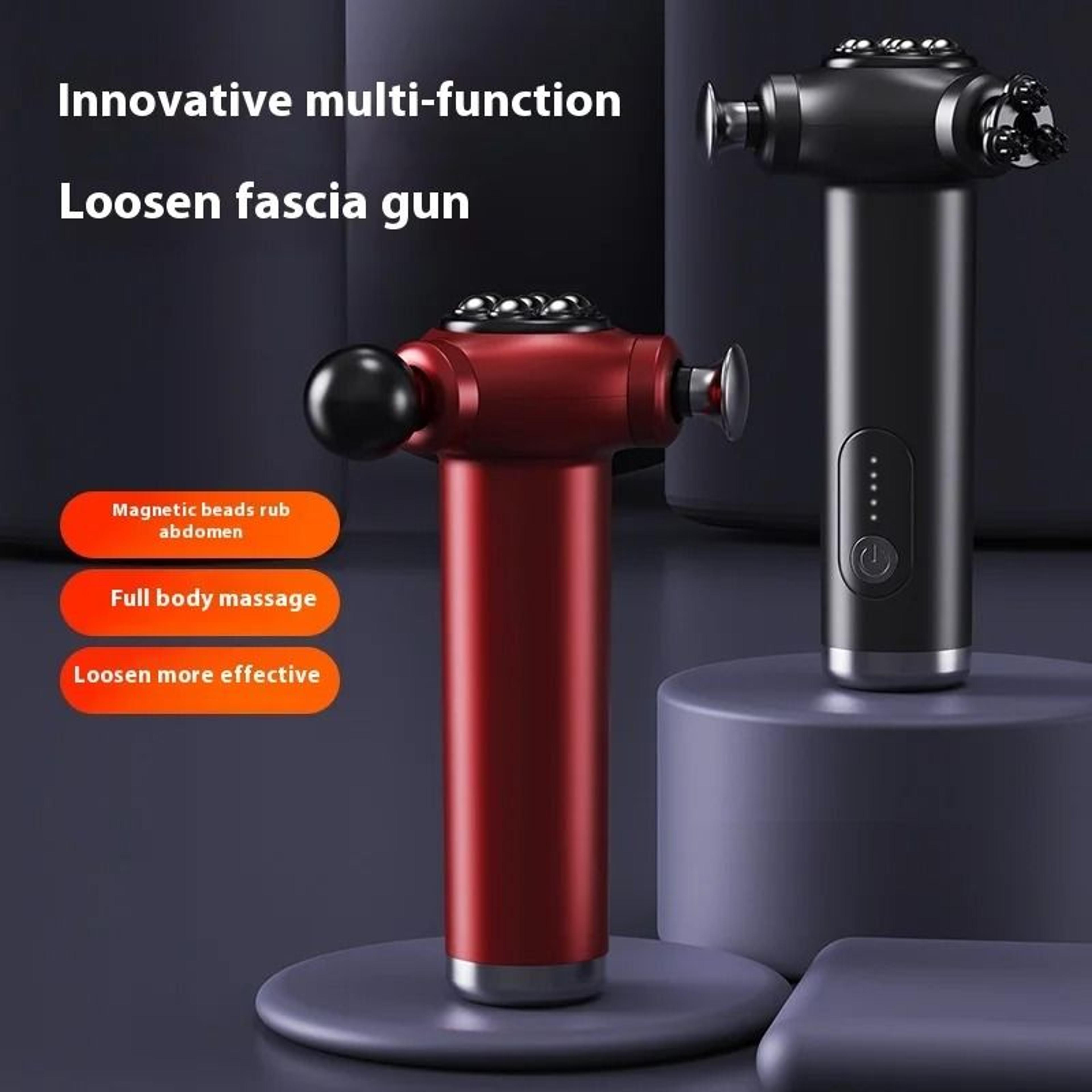 three heads high frequency electric massage gun magnetic bead abdominal muscle relax whole body mini massager gun