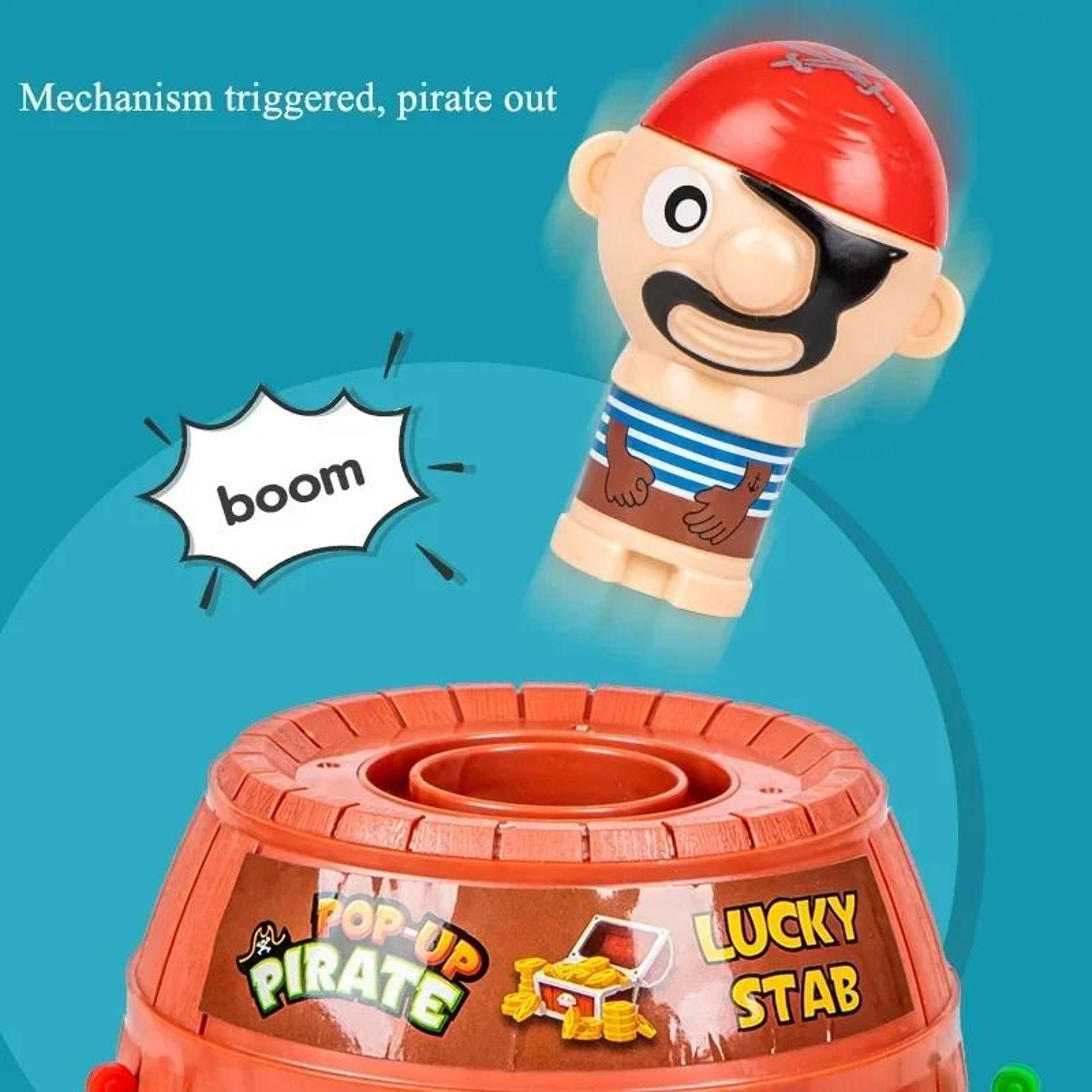 parent child interactive pirate bucket sword stab jumping game