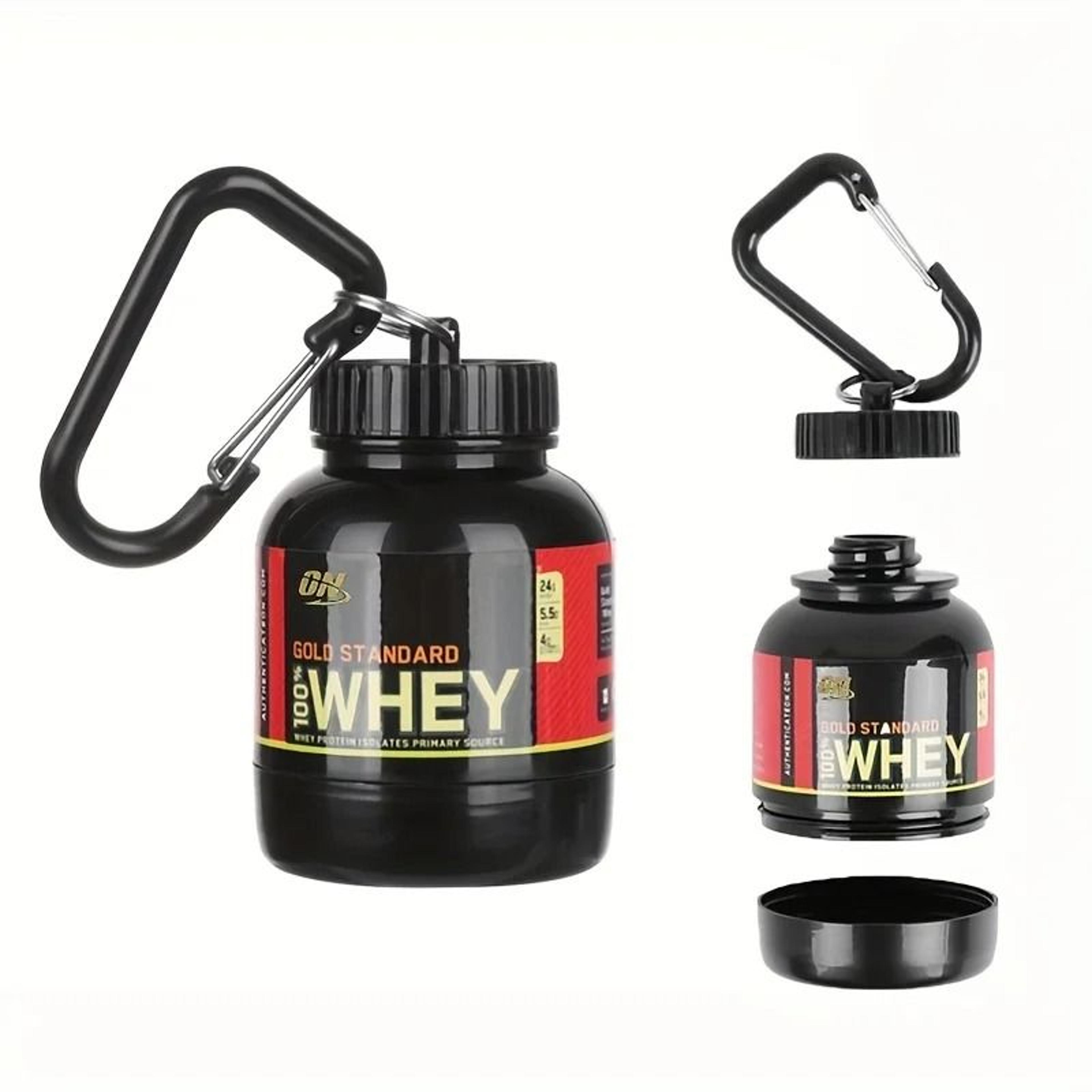 100ml mini portable protein powder container with keychain