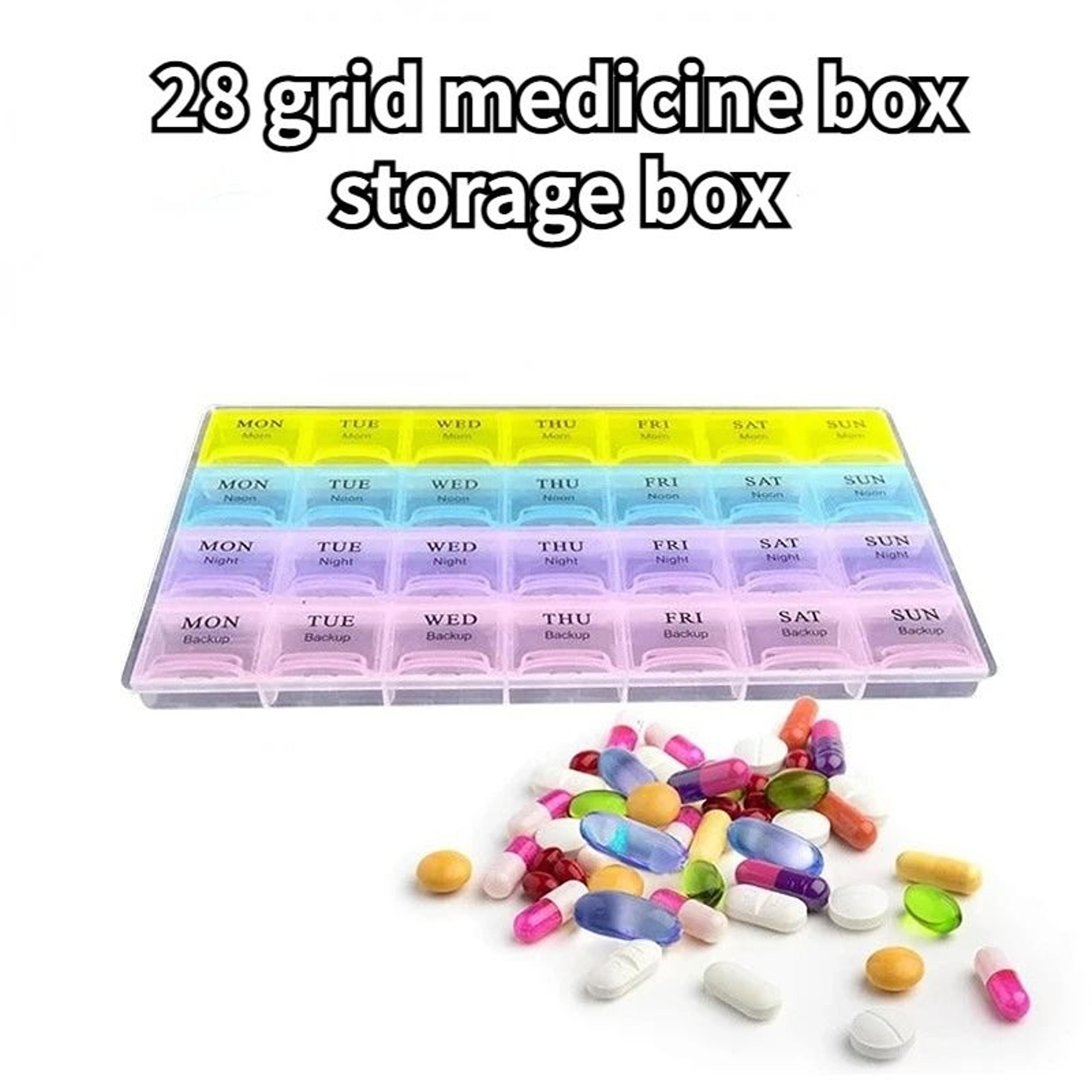 28-grid portable household medicine & health box