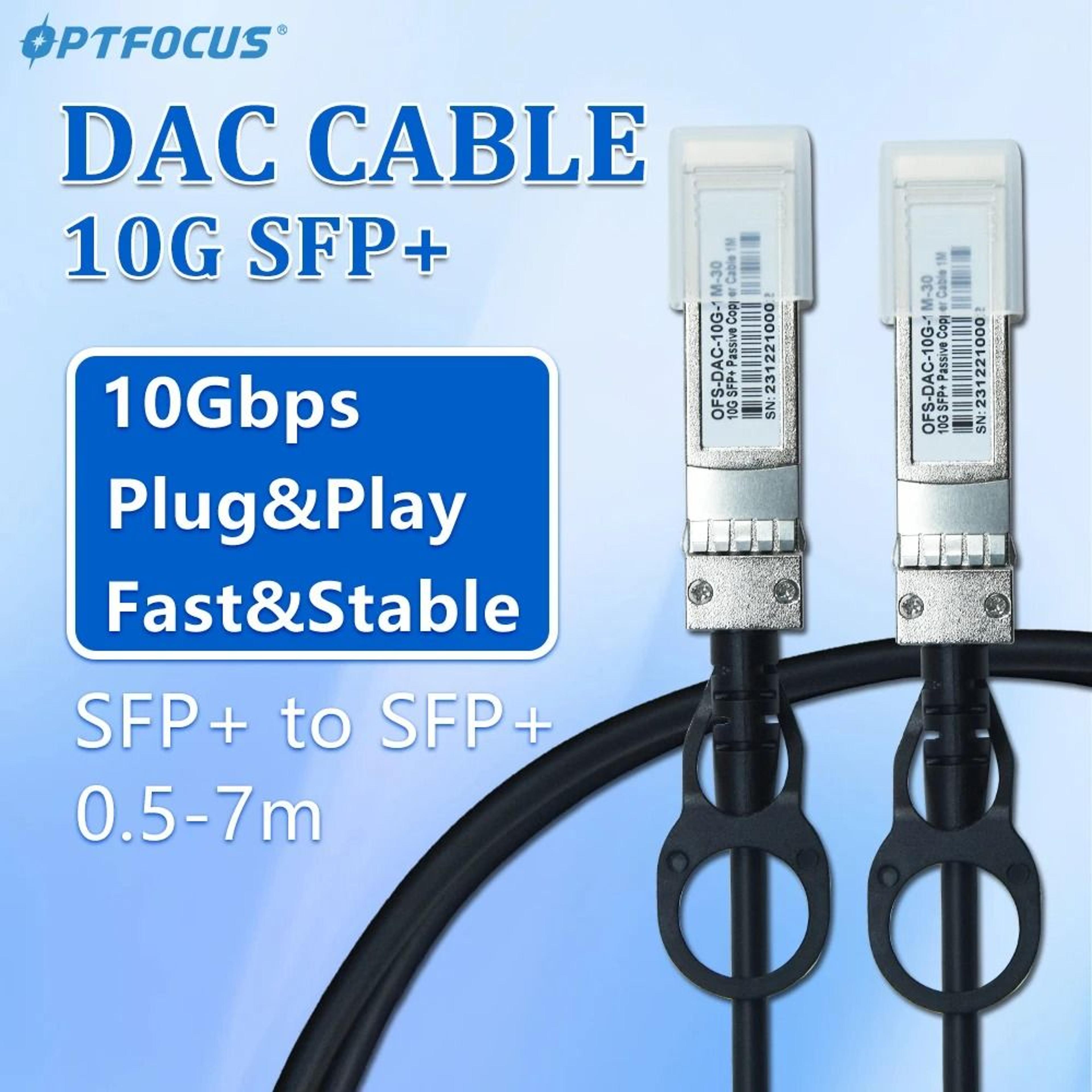 optfocus 10g sfp+ dac passive twinax cable – high-speed network interconnect