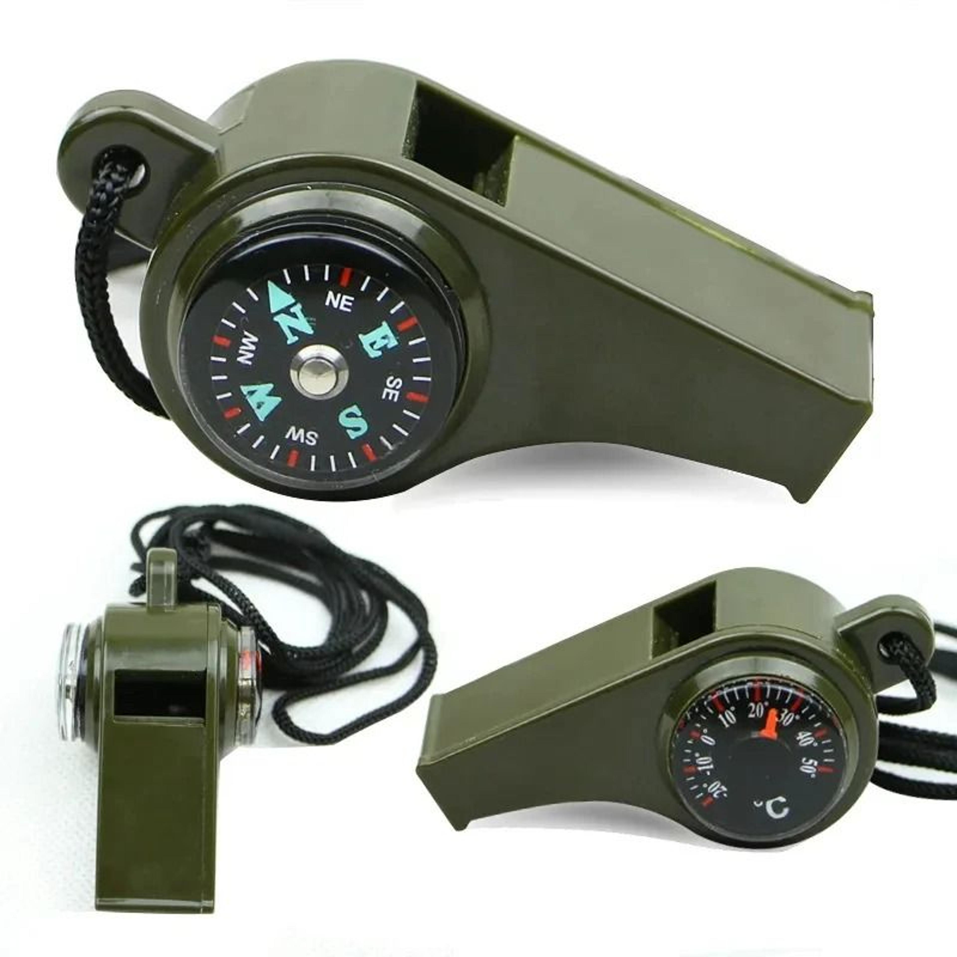3 in 1 emergency survival whistle – multi-function compass and thermometer