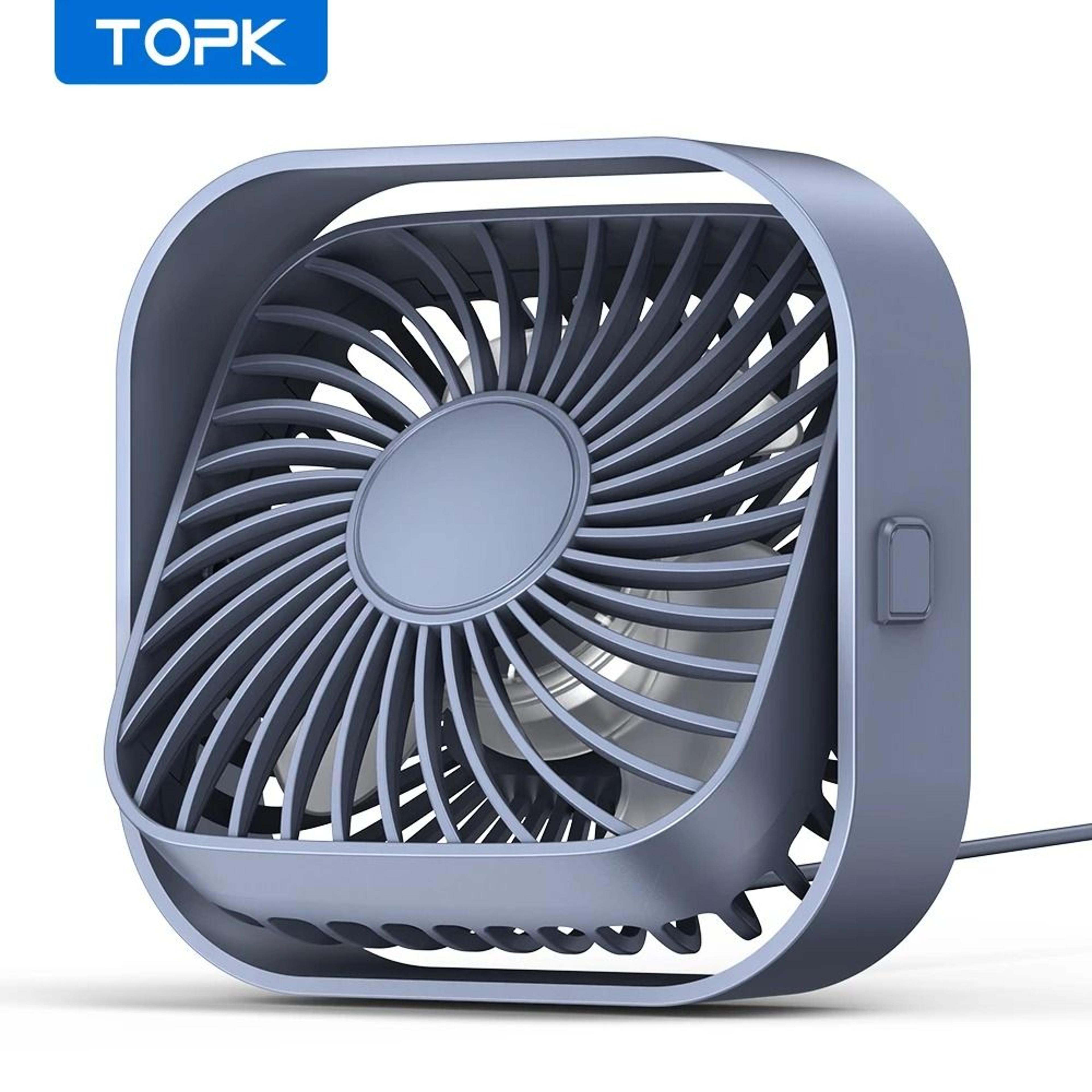 topk mini portable usb desk fan – powerful airflow & ultra-quiet operation