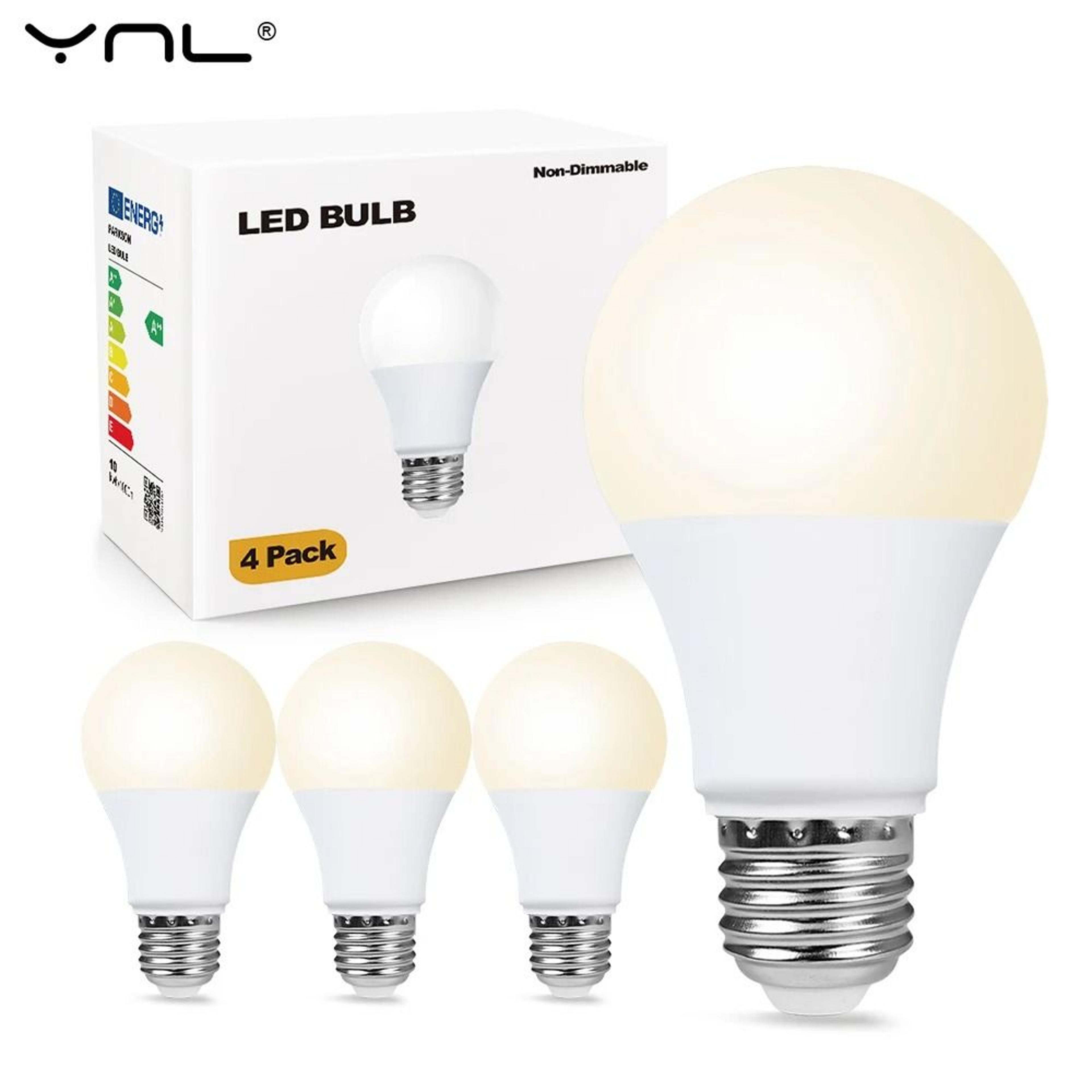 4-pack e27 led bulb set – high-efficiency indoor lighting