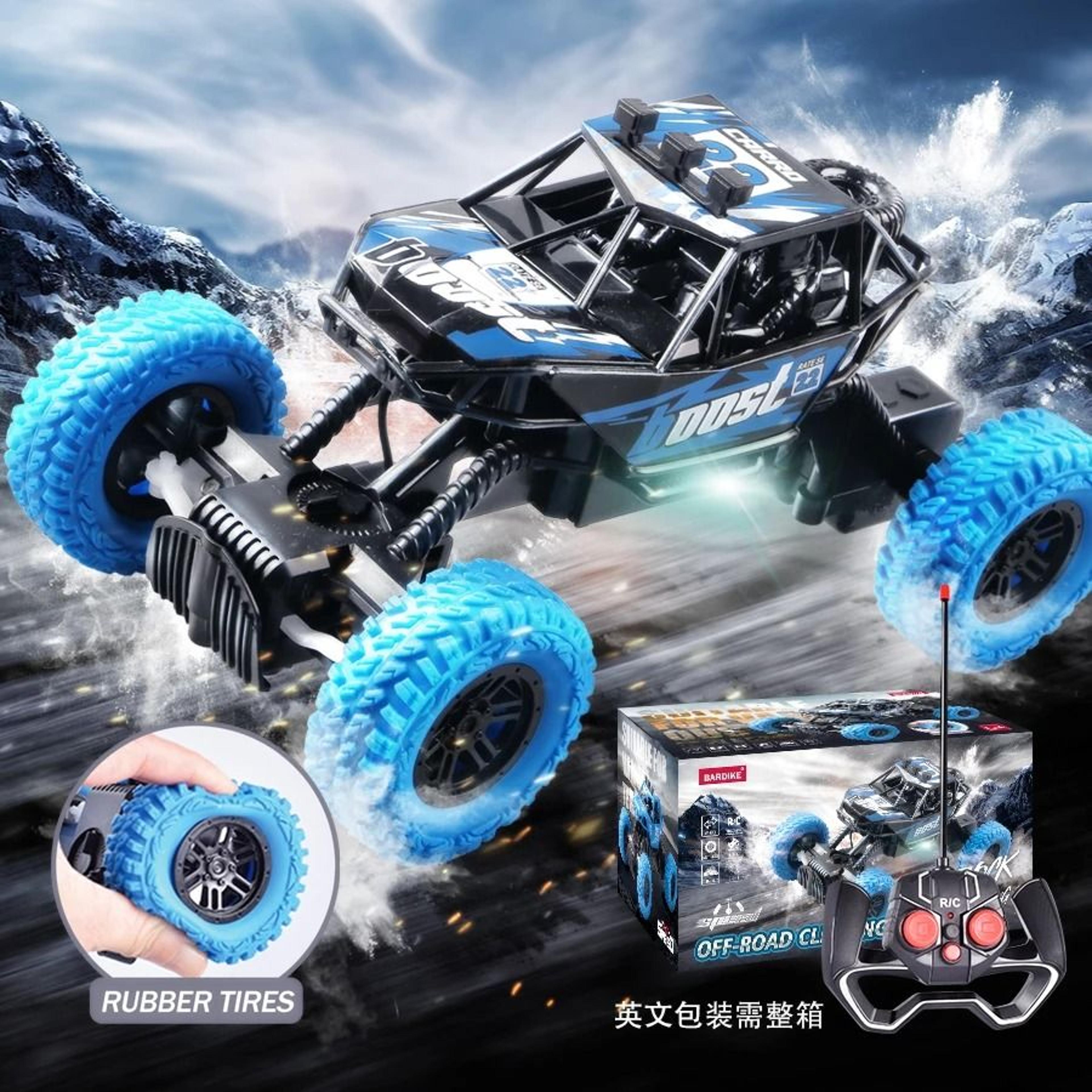 off-road remote control car – colorful flashing lights & high-grip rubber wheels