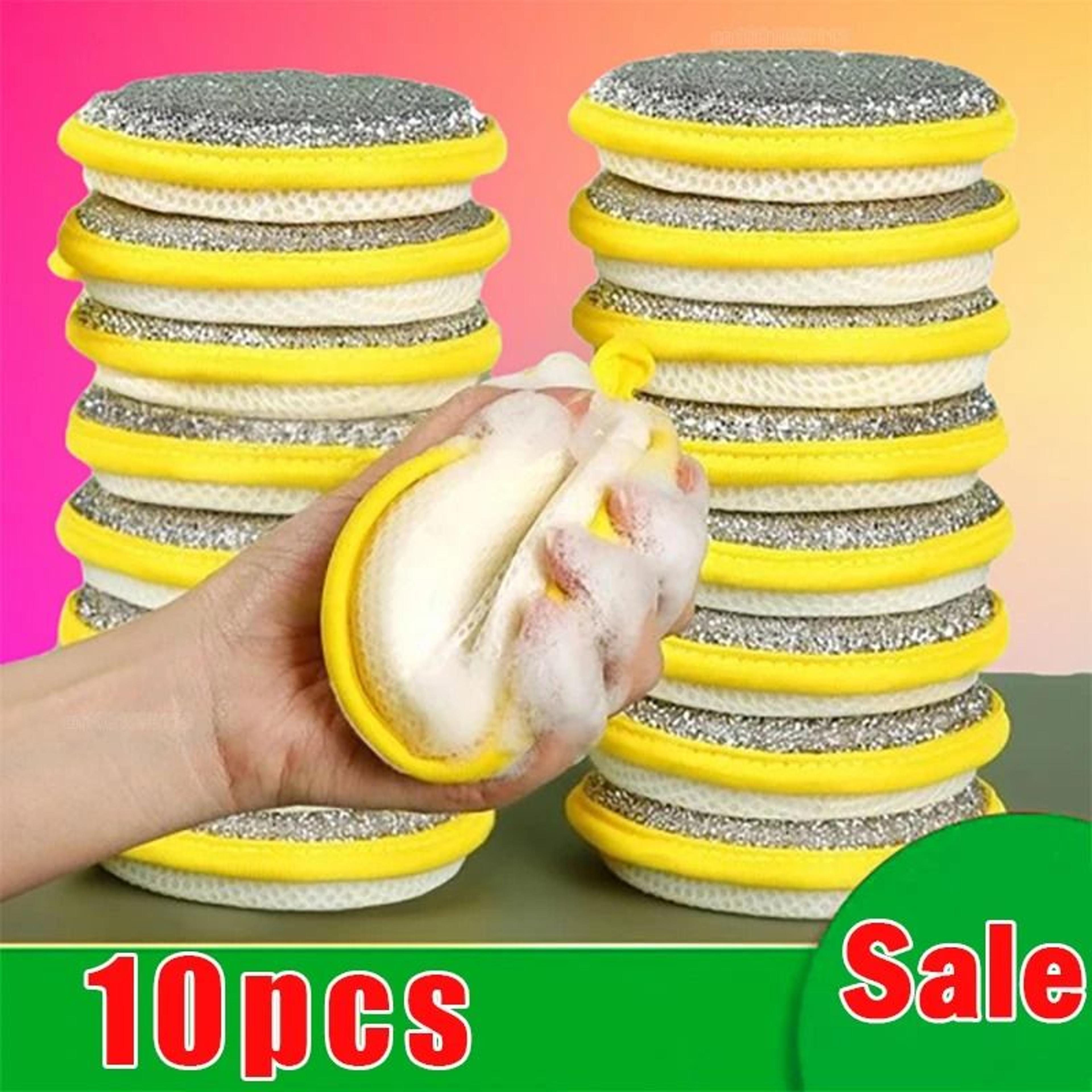 double sided dishwashing sponge and kitchen scrubbing brush set