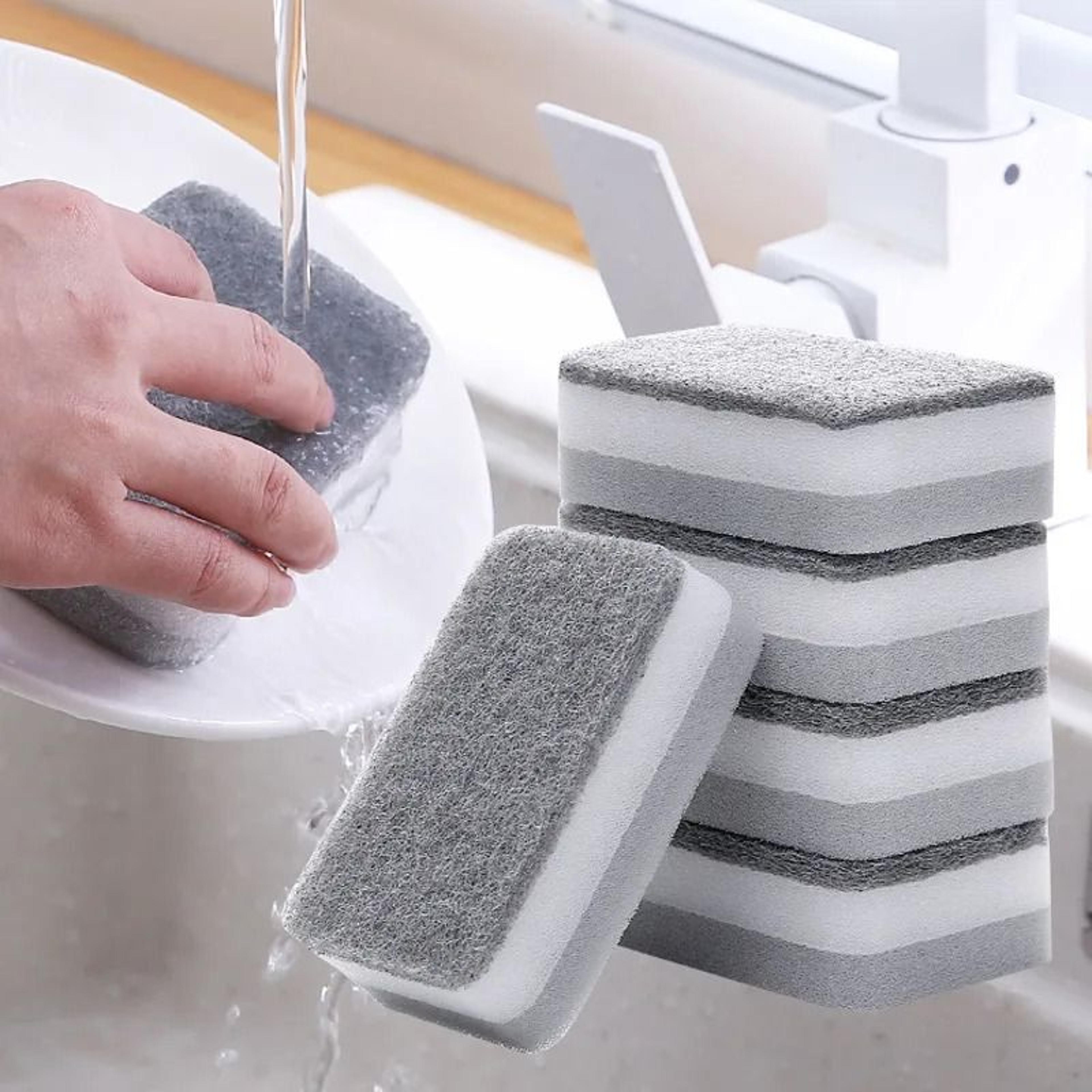 double sided household scouring pad and kitchen dishwashing sponge set