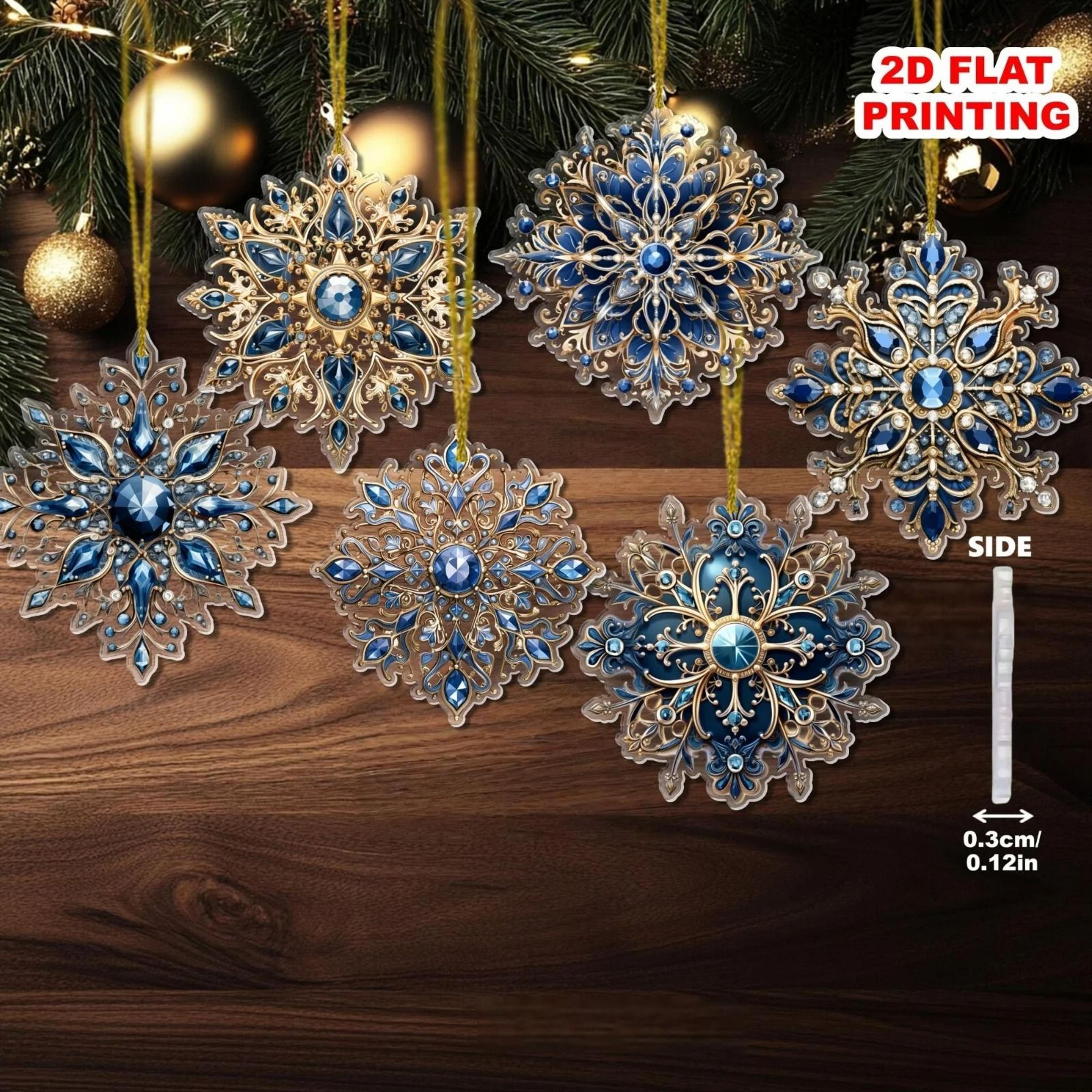 6pcs acrylic christmas snowflake ornaments