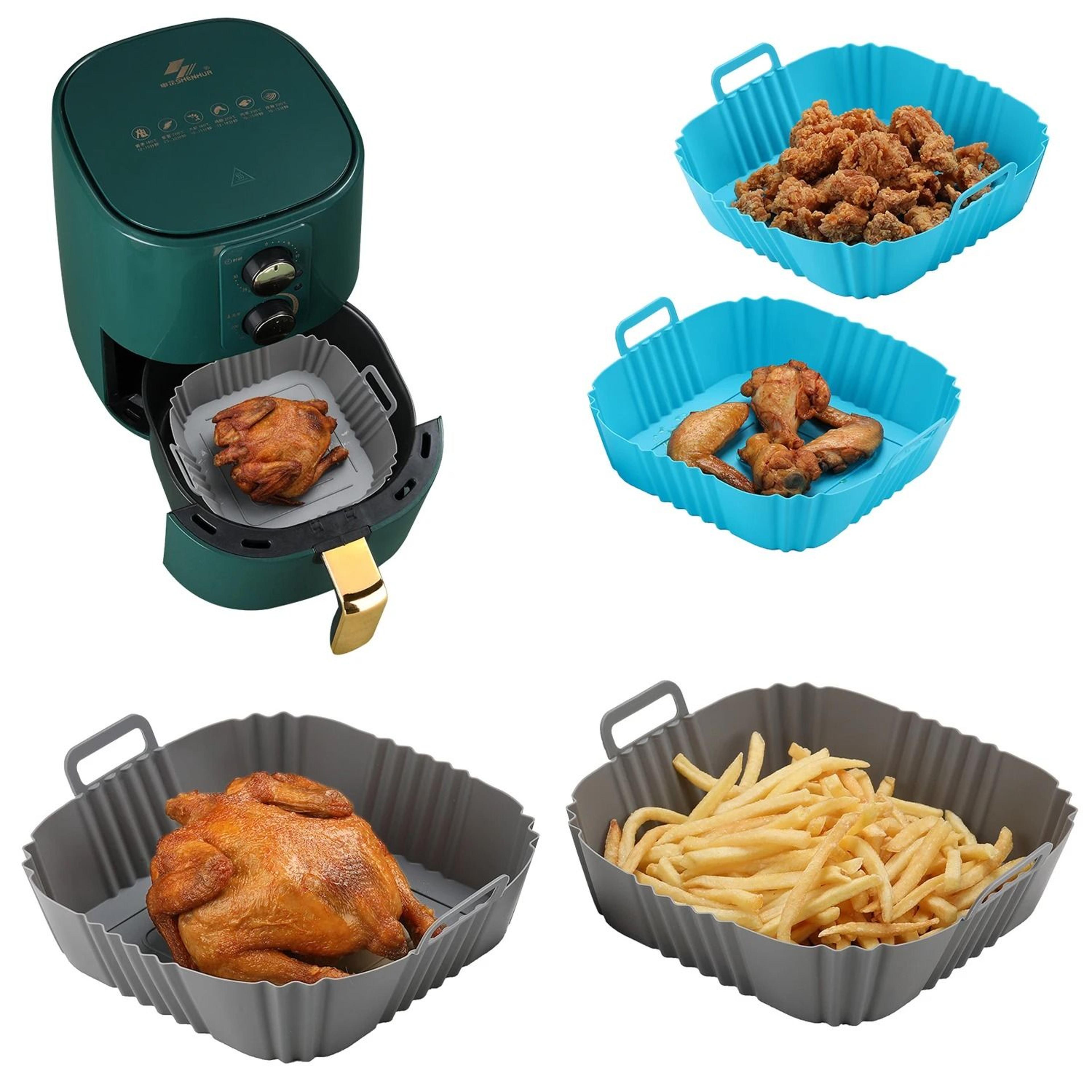 square reusable silicone air fryer pan