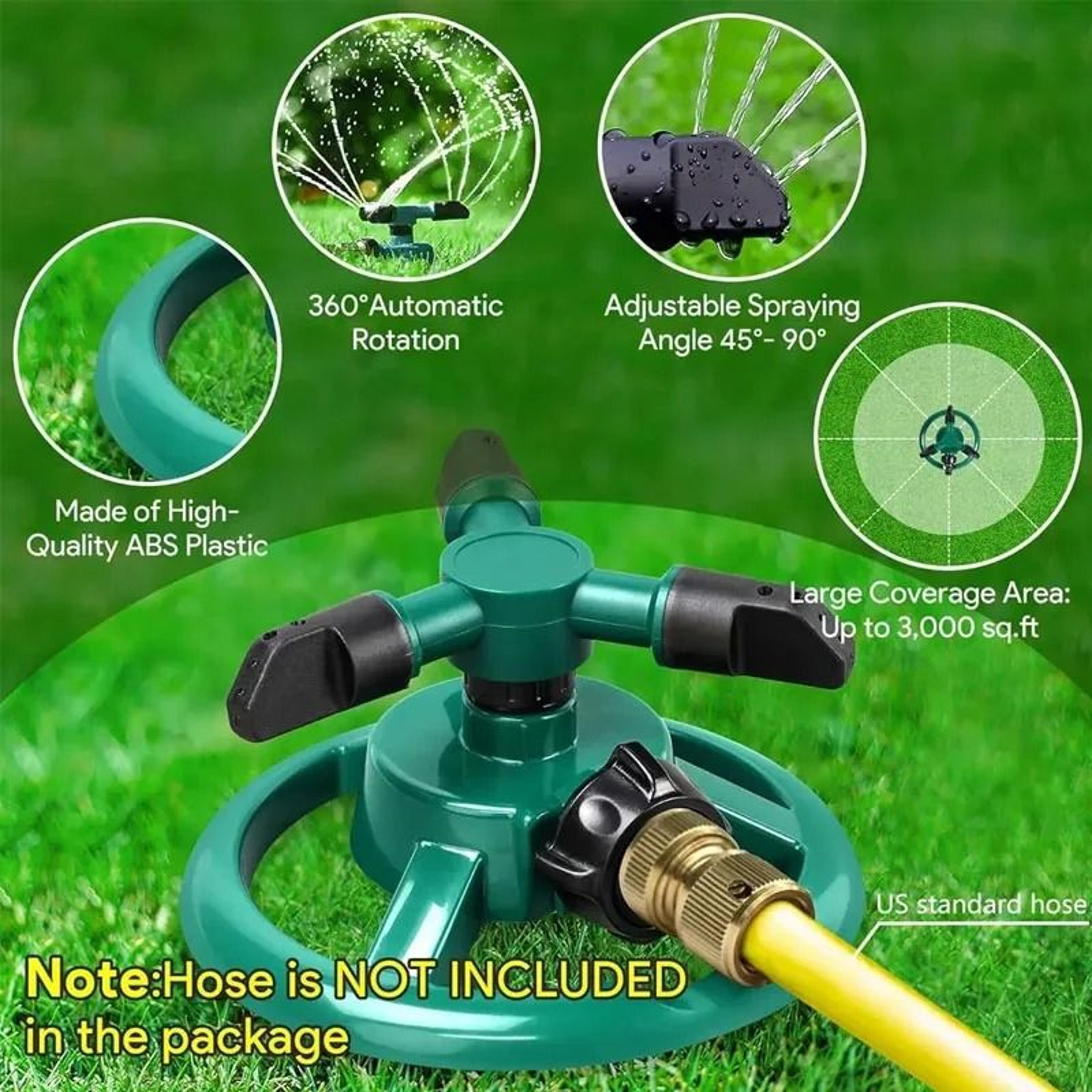 360° auto-rotating garden sprinkler nozzle