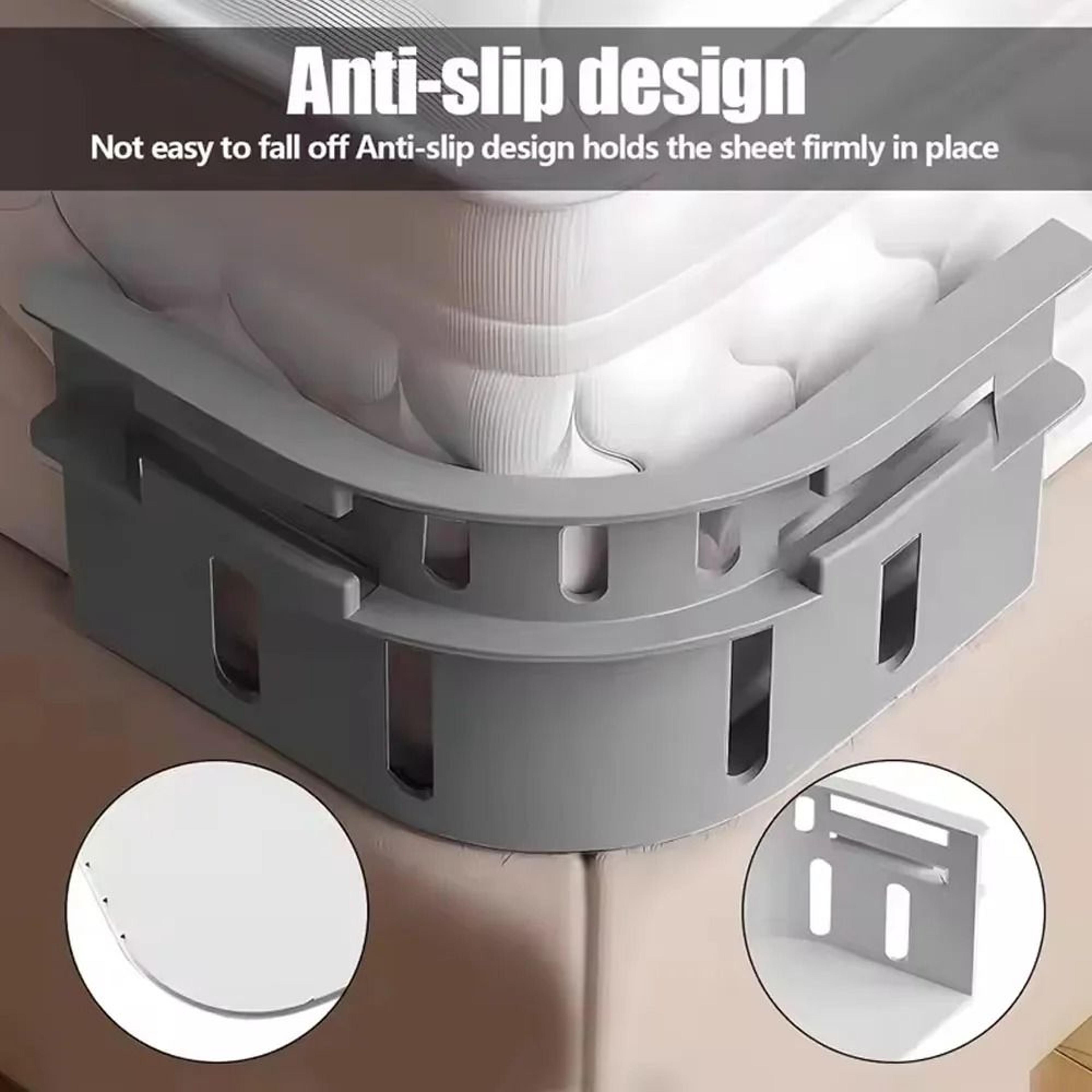 4-piece invisible bed sheet holder & fastener set