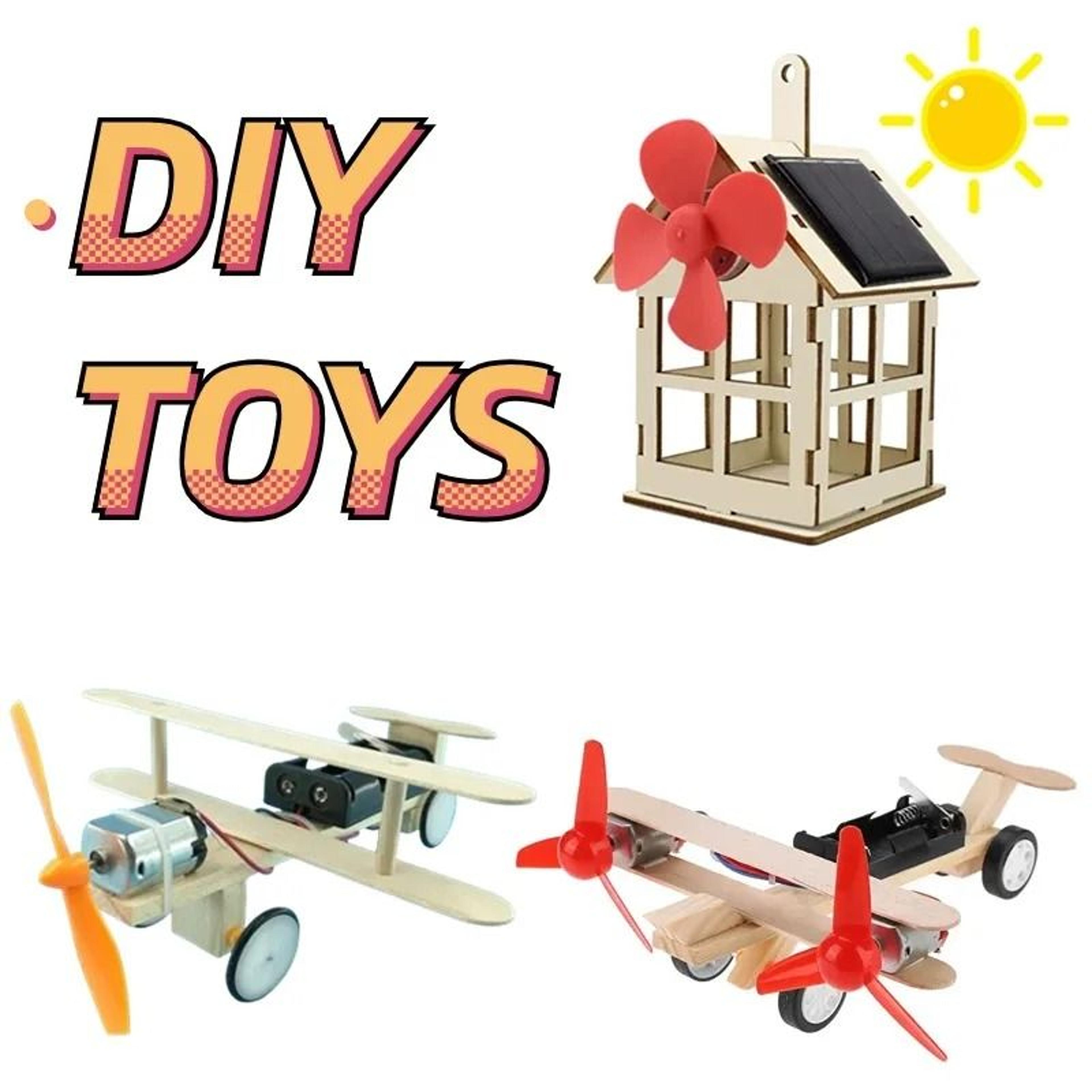 solar-powered twin blade windmill science diy kit
