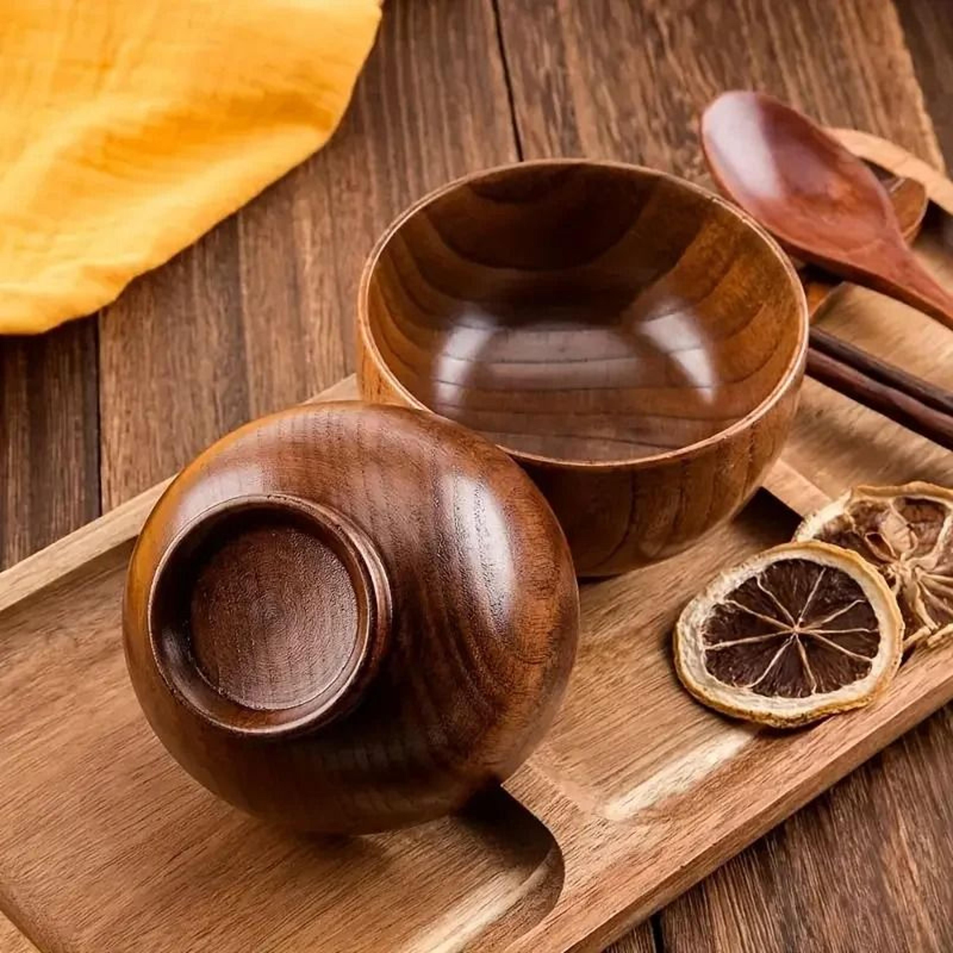 natural japanese wooden tableware bowl