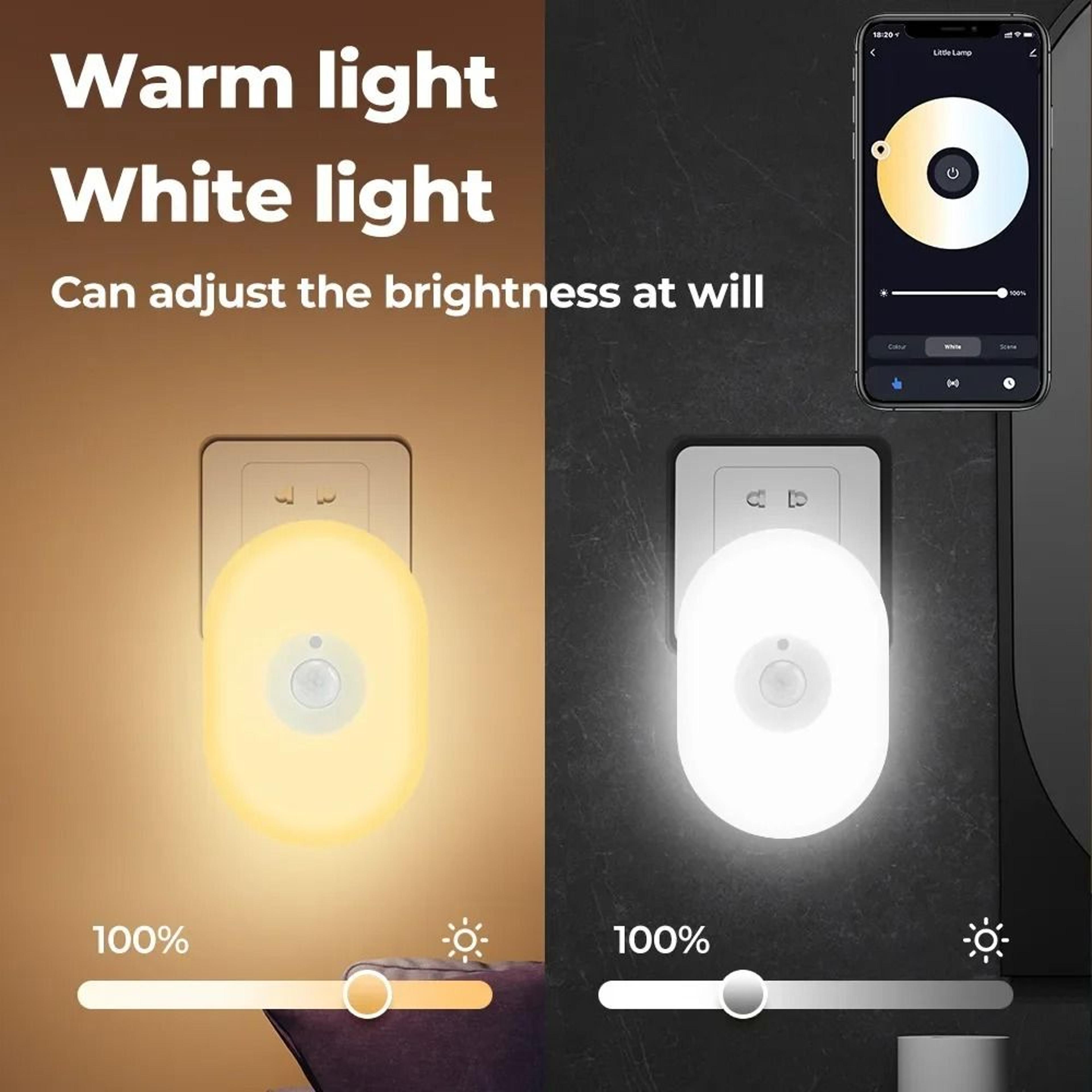 wifi tuya smart led night light with pir motion sensor